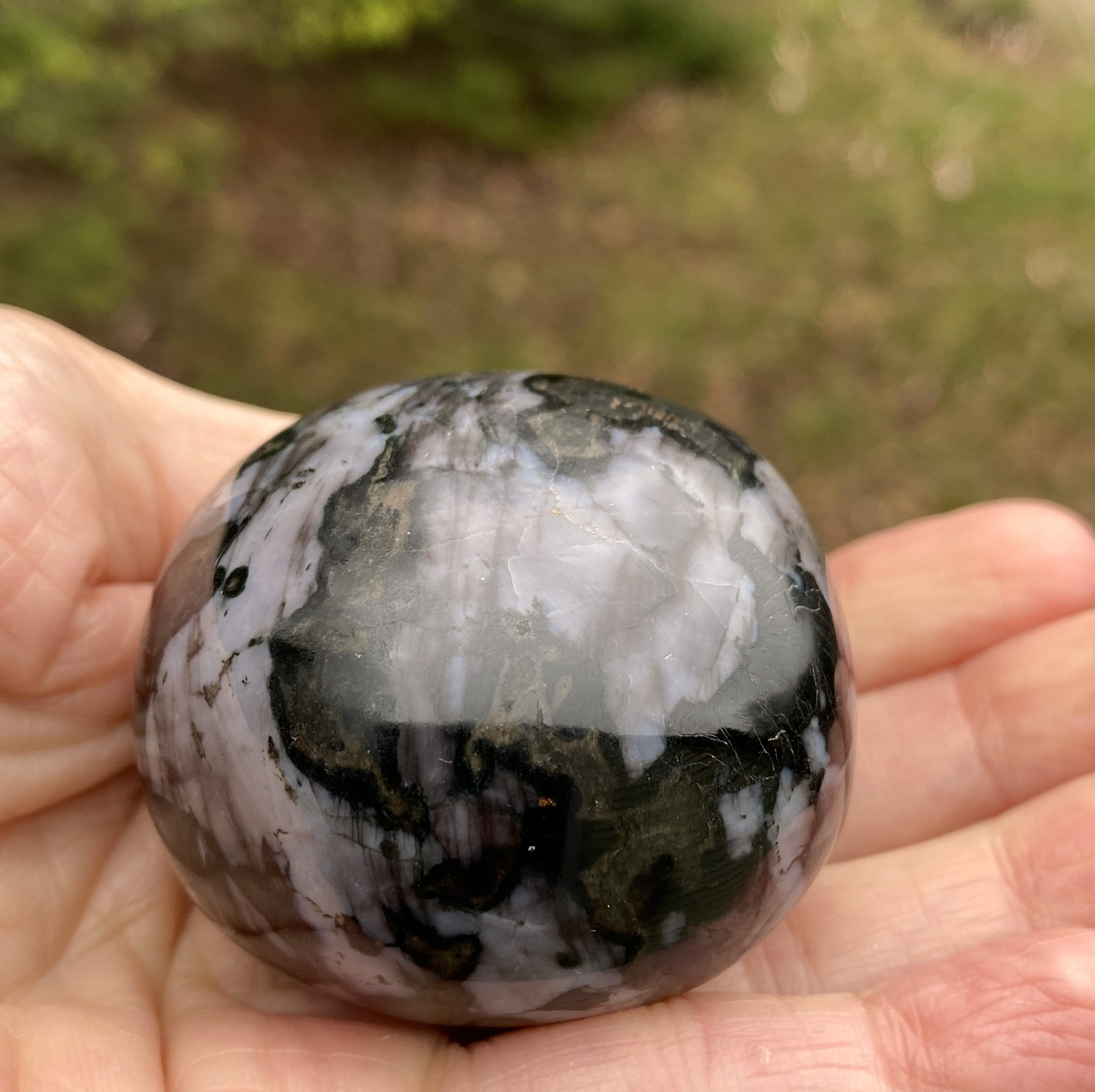 Indigo Gabbro Mystic Merlinite  Gallet Palm Stone  Intuition Magic 31456S