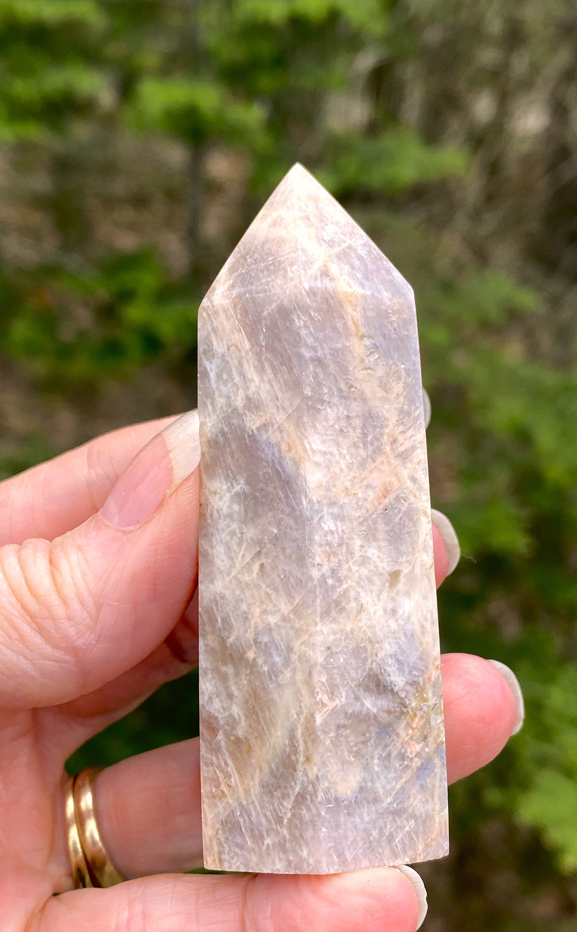 Moonstone Sunstone Point Tower  Intuitive Anxiety Protection 31461S