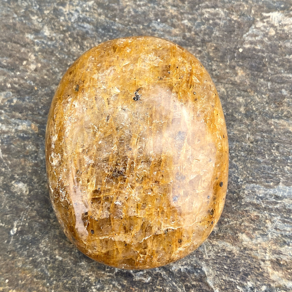 Golden Healer Quartz  Small Palm Stone  Success Healing Protection 31496S