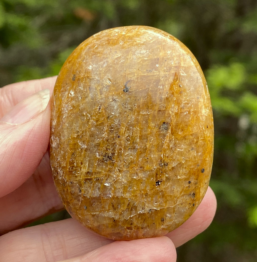 Golden Healer Quartz  Small Palm Stone  Success Healing Protection 31496S