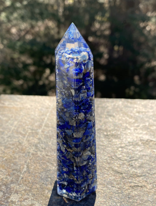 Blue Lapis Lazuli  Orgone Tower Point   Intuition Communication 31263S
