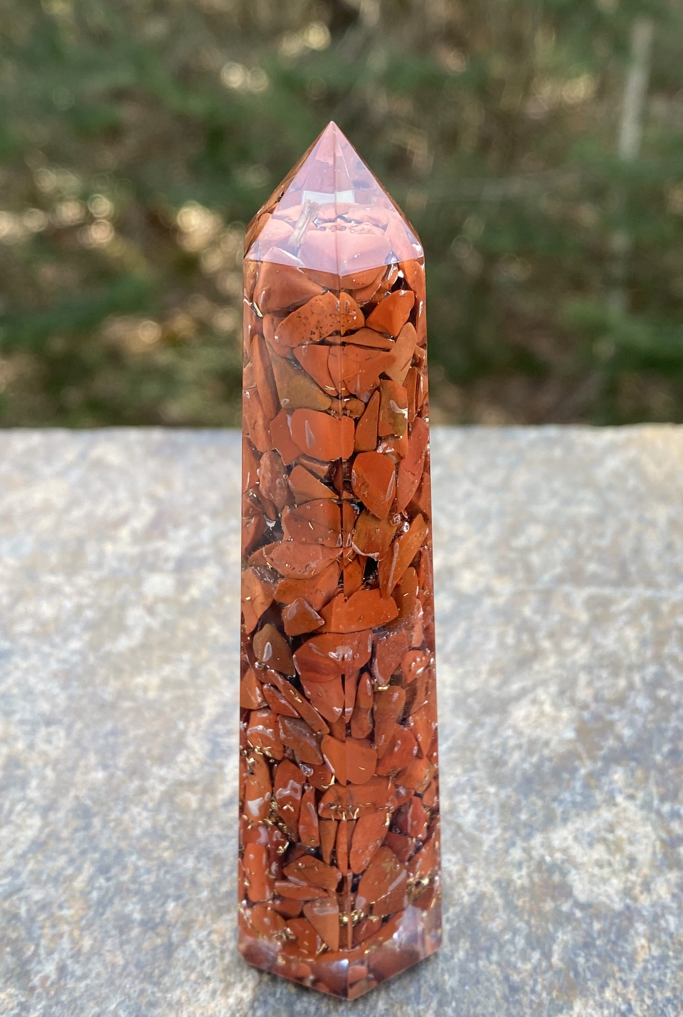 Red Jasper Orgone Tower Point Calming Healing Protection 29264S
