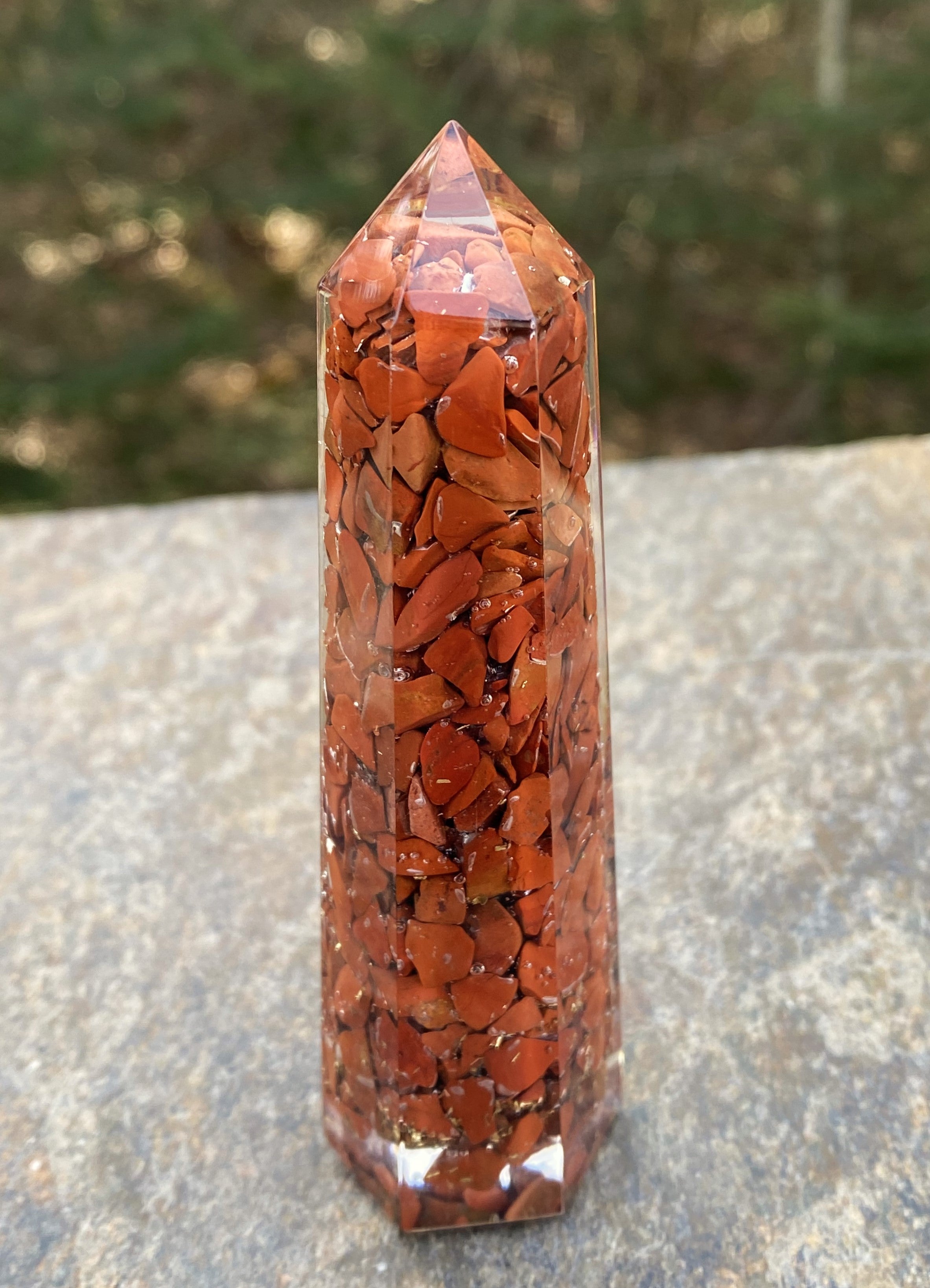 Red Jasper Orgone Tower Point Calming Healing Protection 29264S