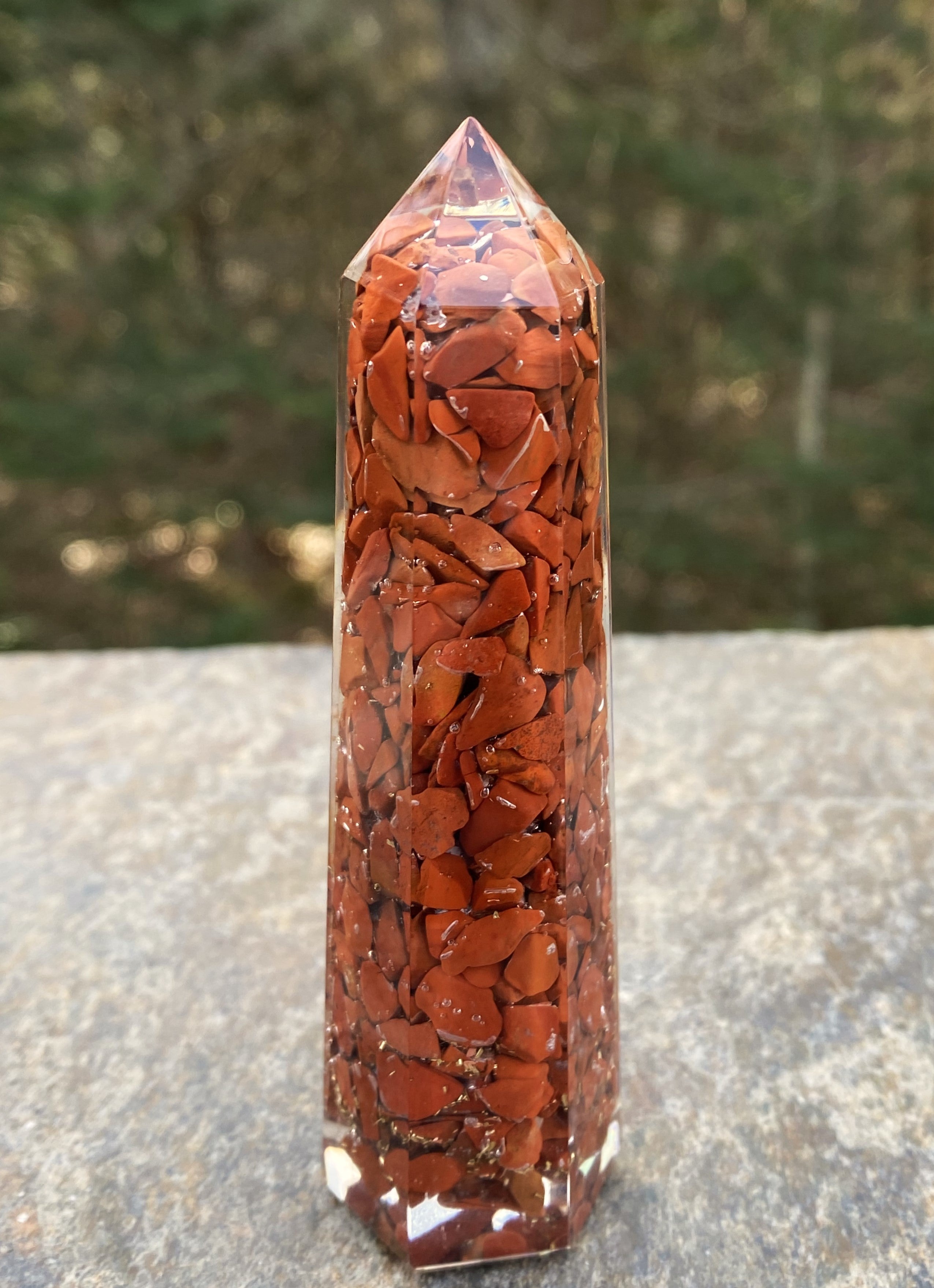 Red Jasper Orgone Tower Point Calming Healing Protection 29264S