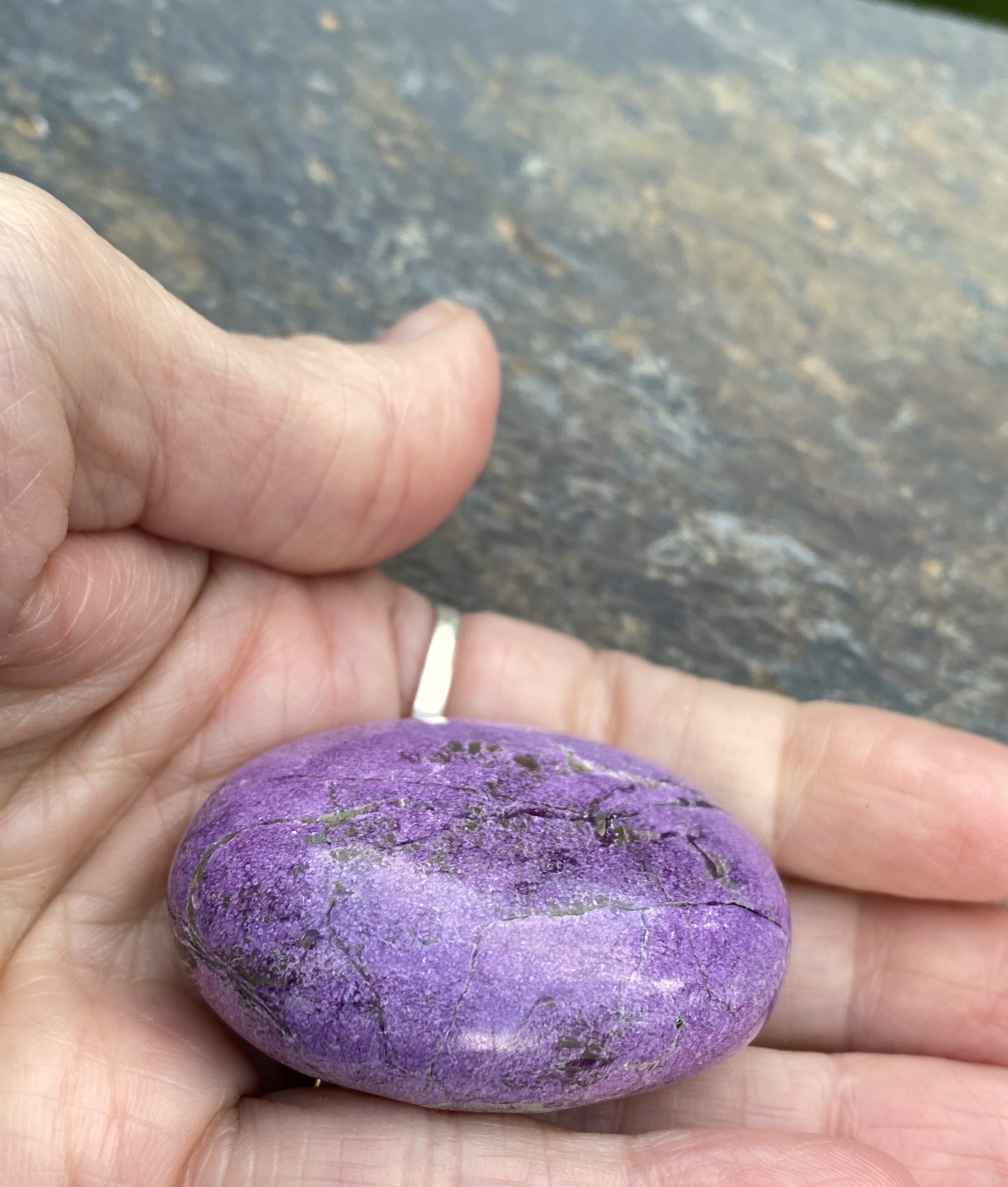 Atlantisite Palm Stone  Grounding Healing 31584S