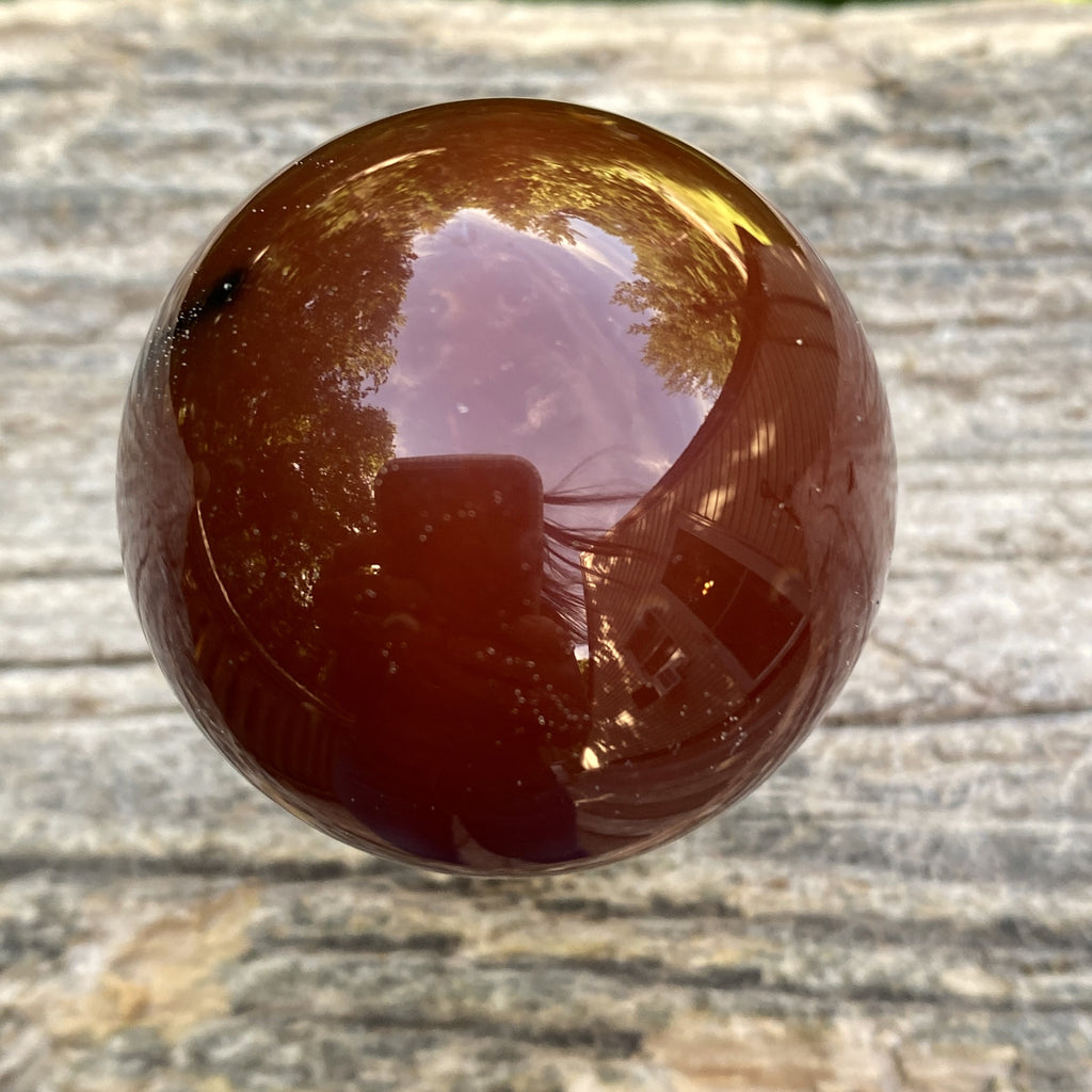 Carnelian Sphere Glass Stand  Creativity Grounding 31609S