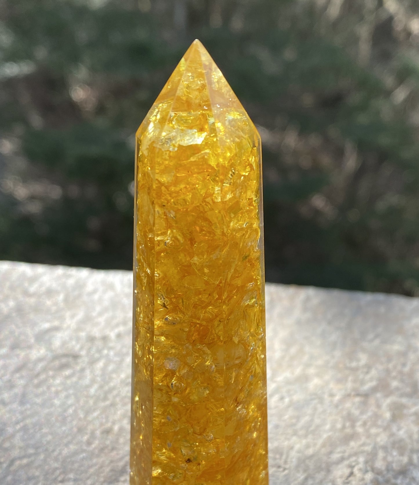 Citrine Yellow Orgone Tower Point Wand Prosperity Creativity Protection 29298S