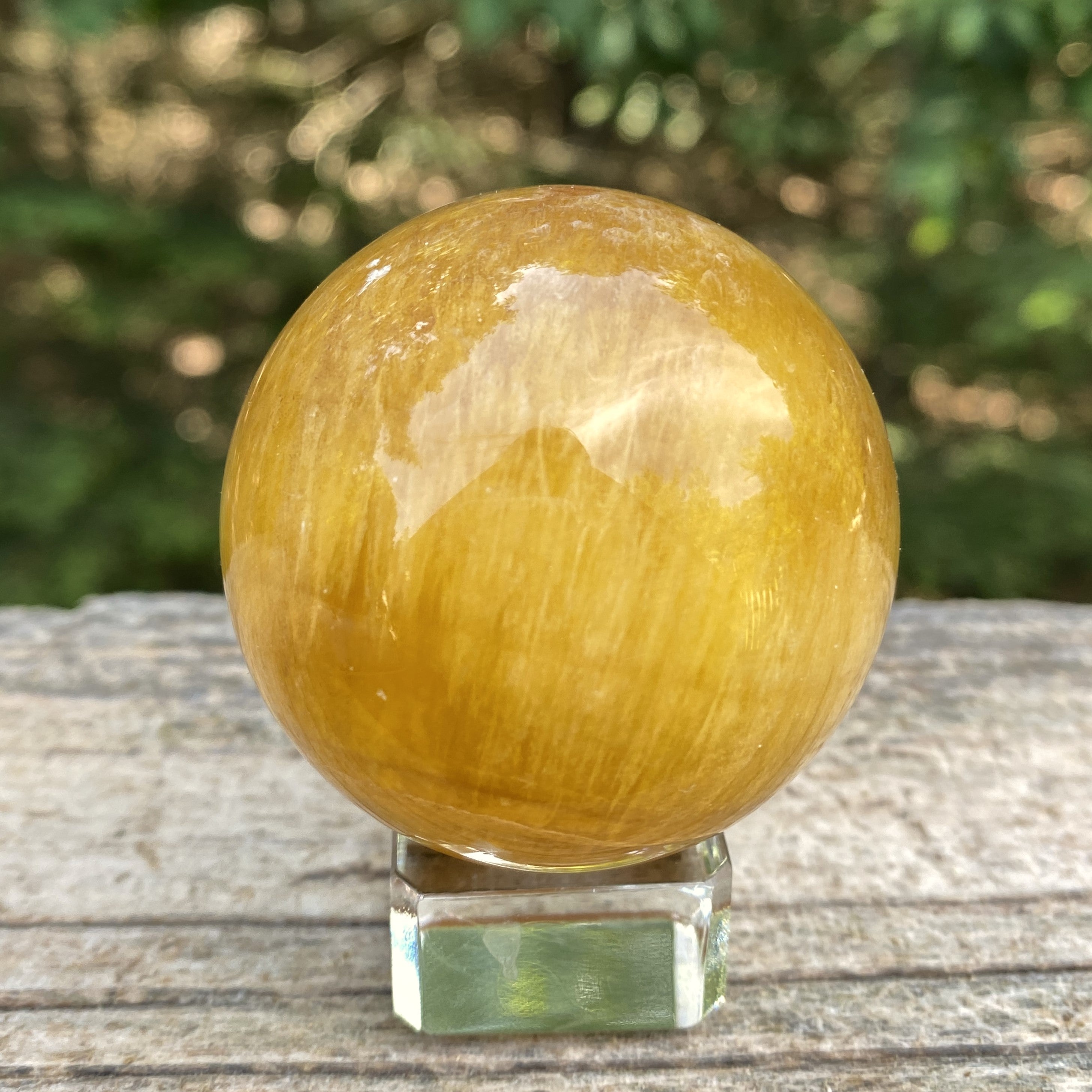 Fluorite Sphere  Glass Stand  Yellow Creativity Protection 31611S