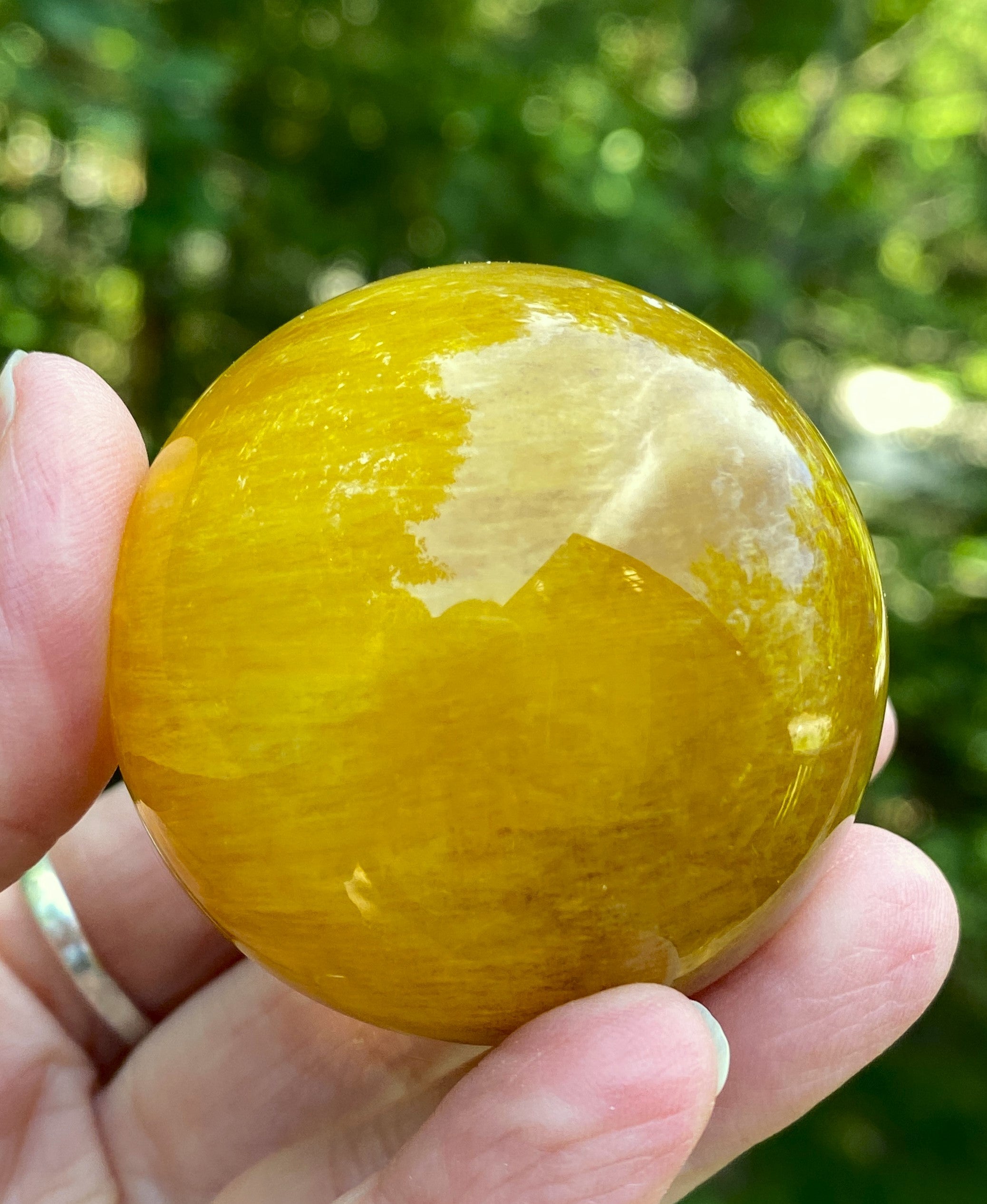 Fluorite Sphere  Glass Stand  Yellow Creativity Protection 31611S
