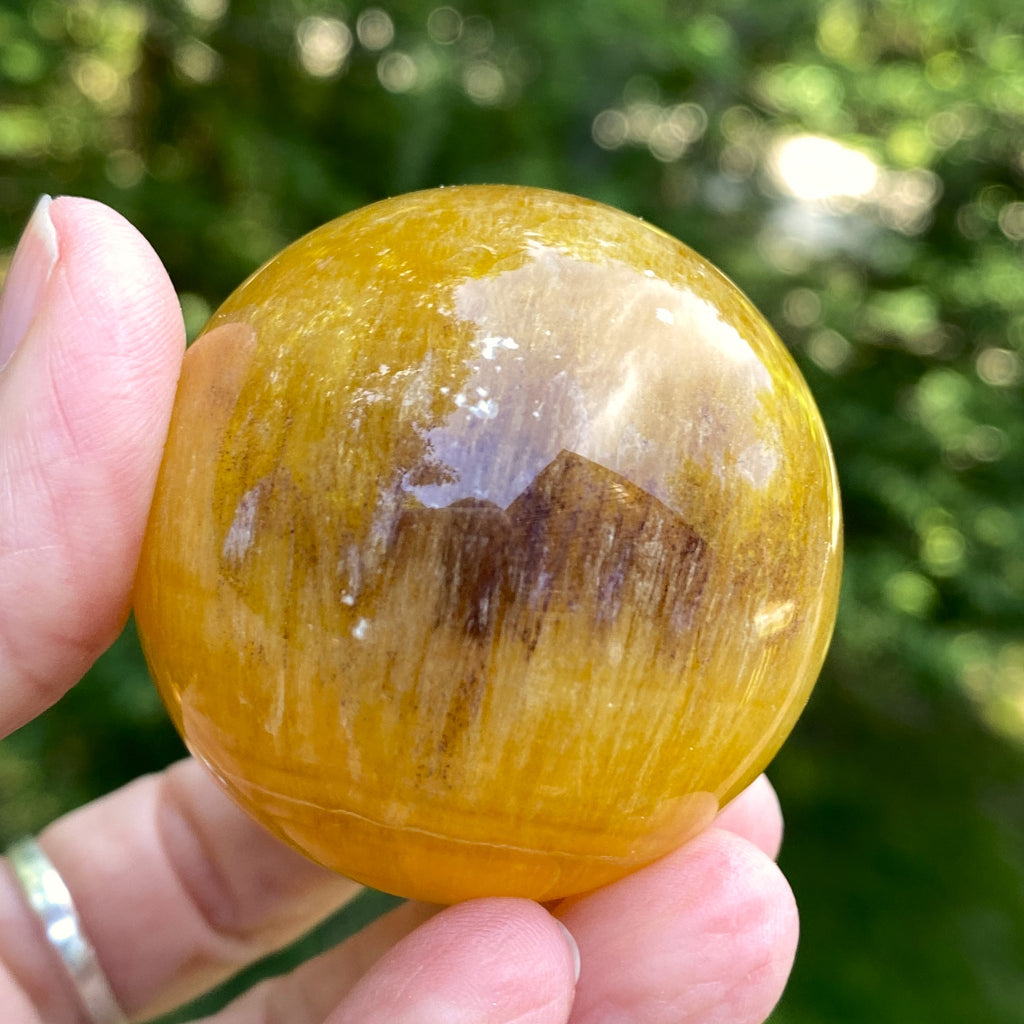 Fluorite Sphere  Glass Stand  Yellow Creativity Protection 31611S