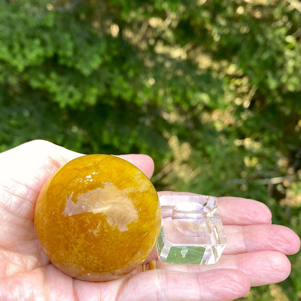 Fluorite Sphere  Glass Stand  Yellow Creativity Protection 31611S