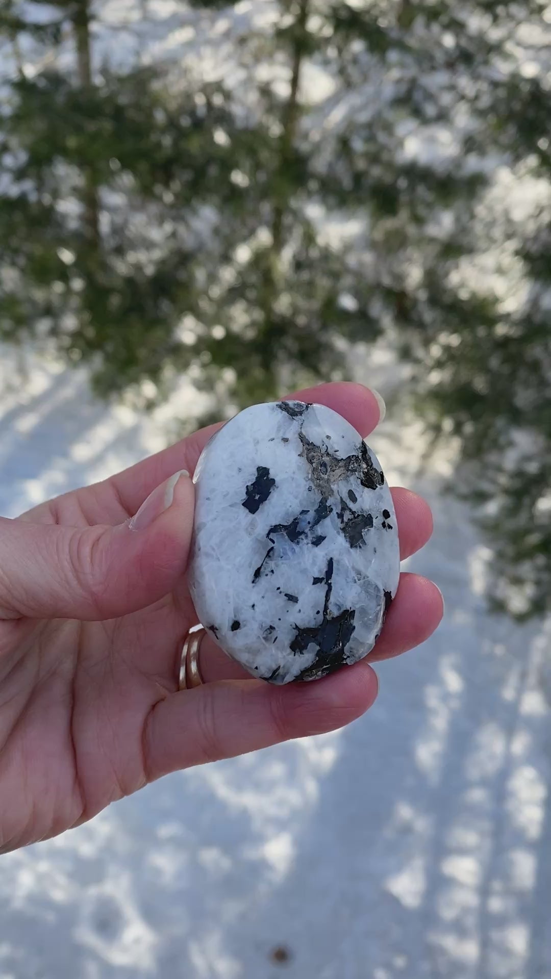 Rainbow Moonstone Palm Stone  Protection Intuition 31222S