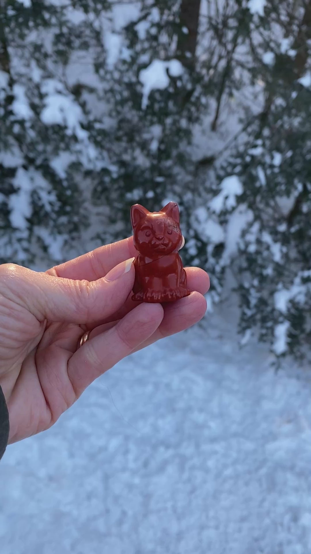 Red Jasper Cat Kitten  Figurine  Calming Healing 31614S