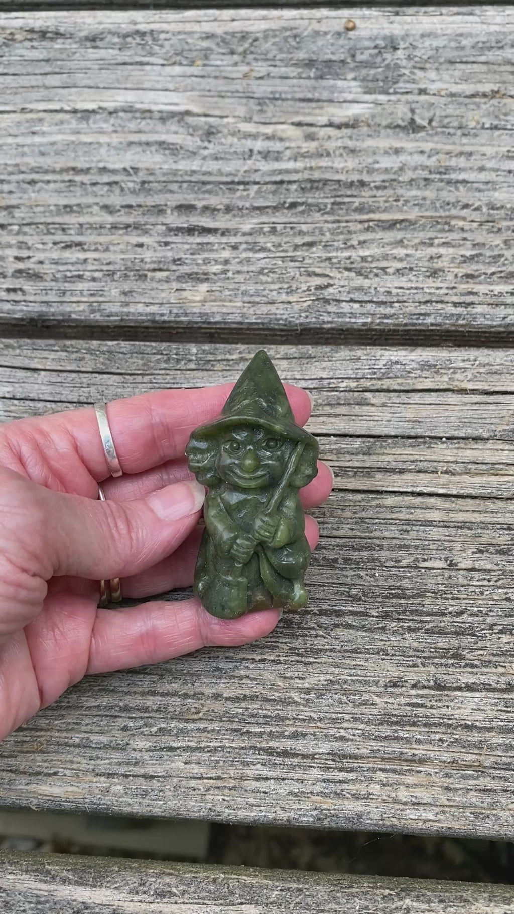Witch Figurine  Nephrite Jade  Peru  Dream Stone Protection 31617S