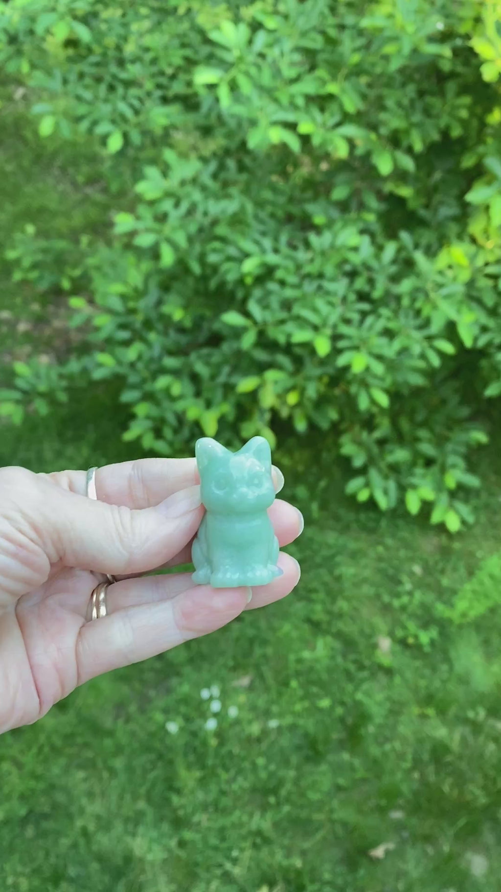 Cat Figurine Green Aventurine Abundance Healing 31620S