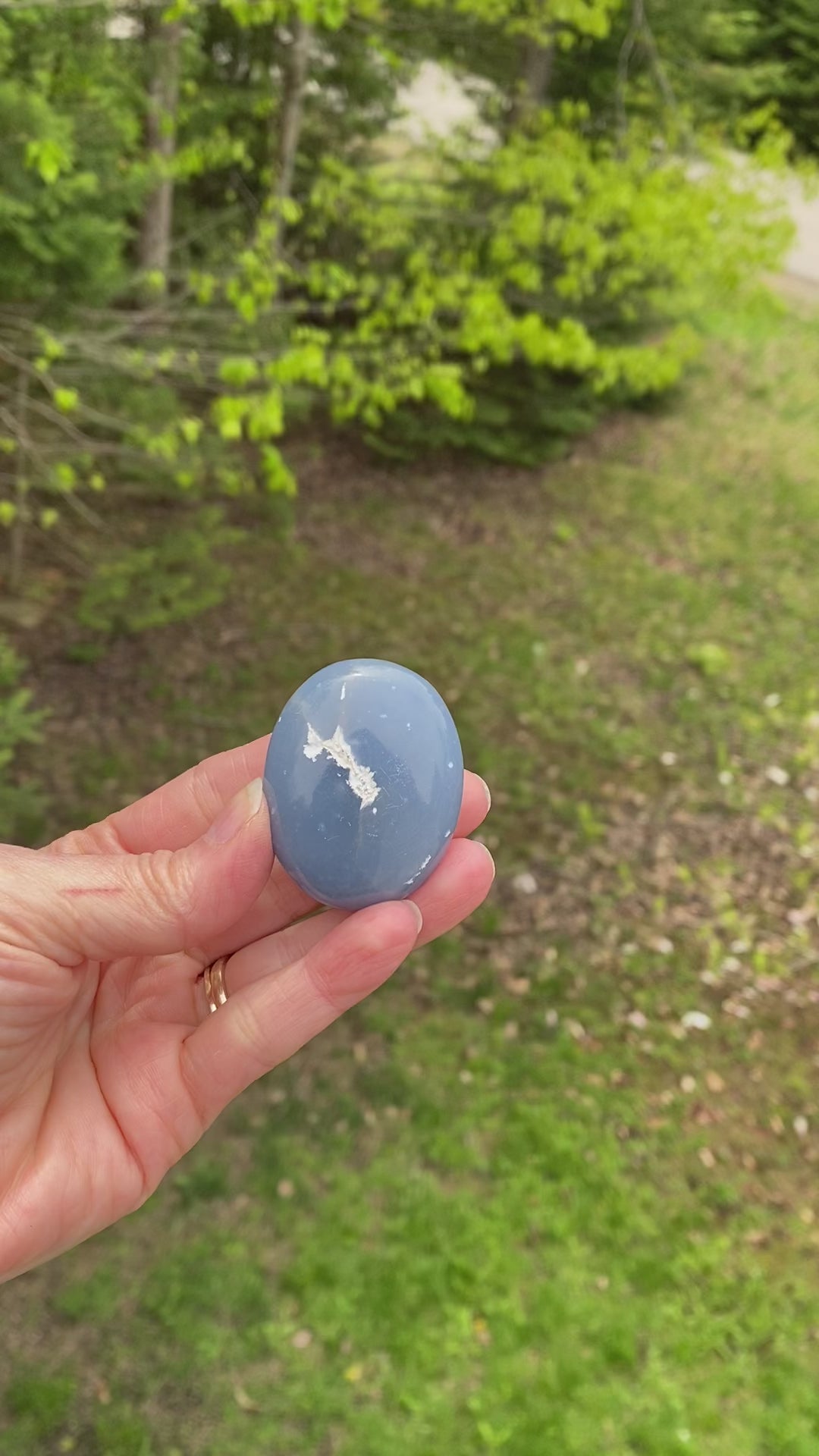 Angelite Palm Stone  Blue  Angels Intuition Communication 31646S