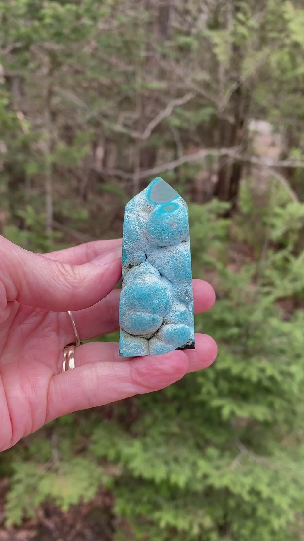 Malachite with Chrysocolla Tower Point  Grounding Peace Intuition 31368S