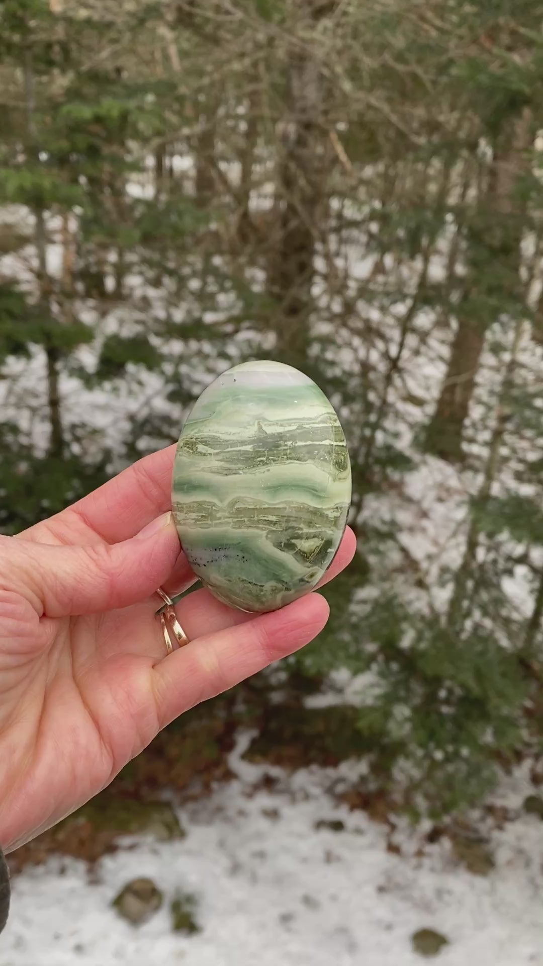 Serpentine Palm Stone  Healing Wisdom Clearing 31164S