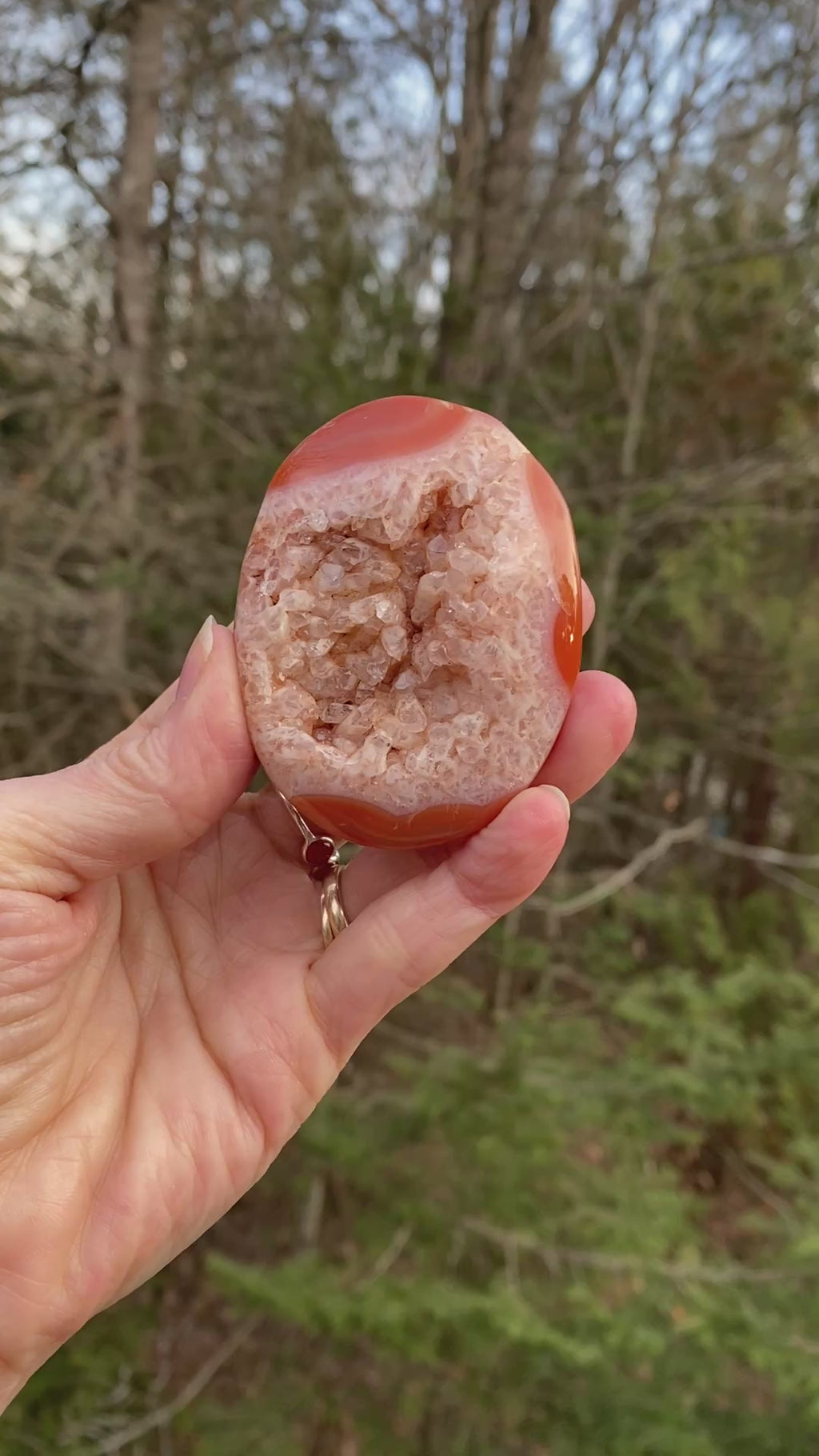 Carnelian Druzy Palm Stone  Creativity Grounding 31321S