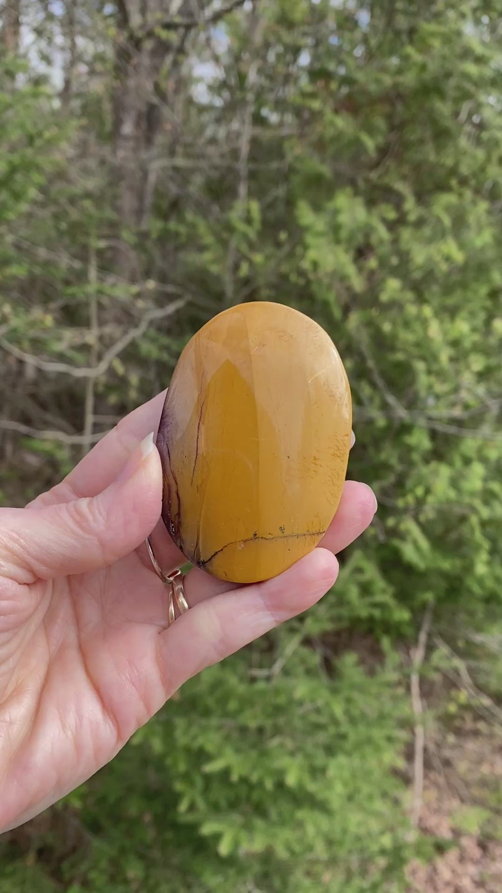 Mookaite Palm Stone  Red Yellow  Grounding Protection 31438S