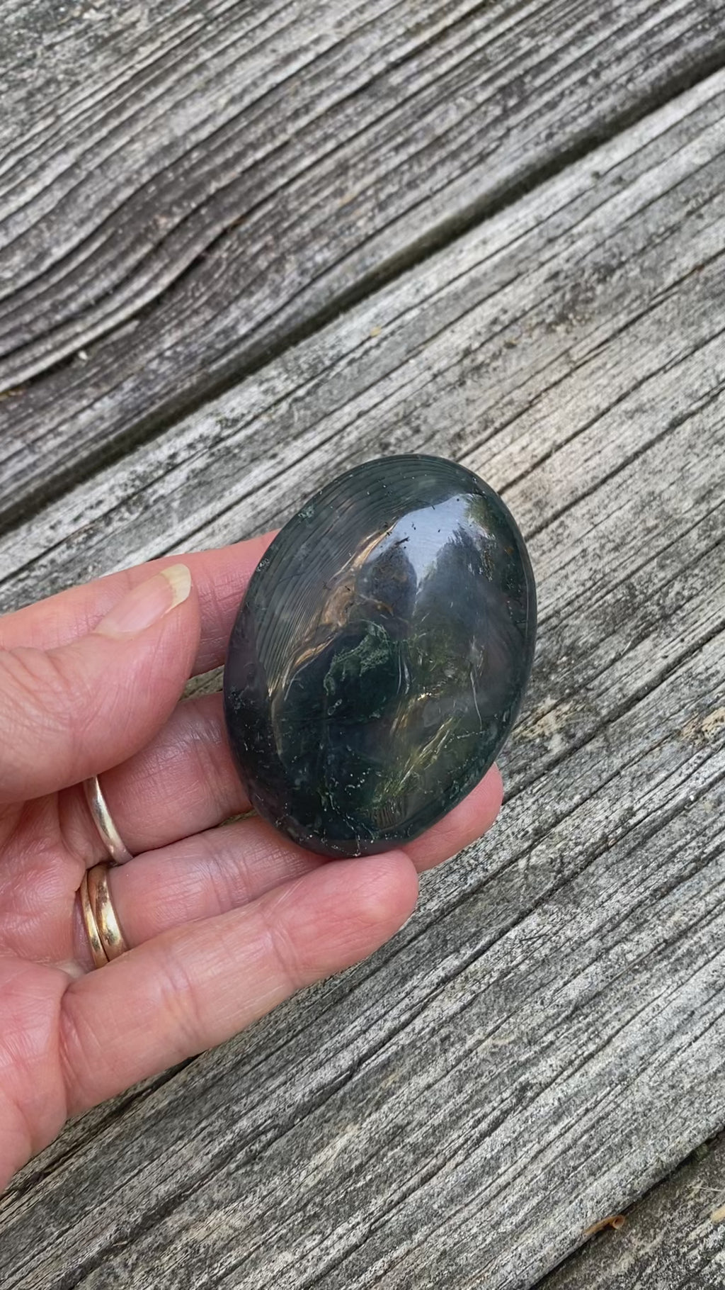 Moss Agate Palm Stone  Grounding Stability 31647S