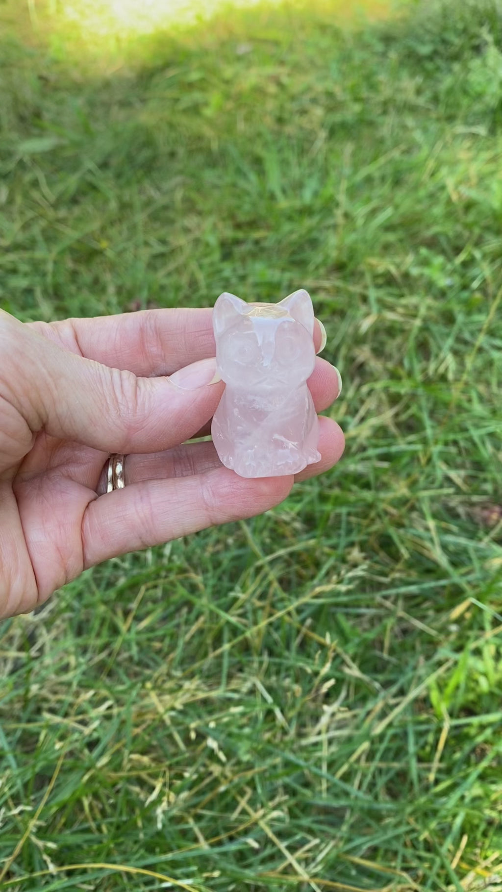 Rose Quartz  Kitten Cat  Figurine Love Compassion 30916S