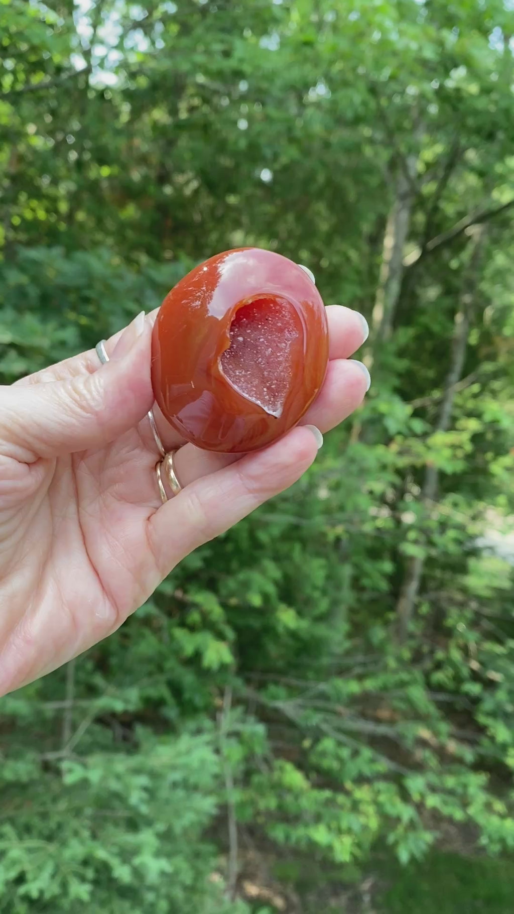 Carnelian Druzy Palm Stone  Creativity Grounding 31640S