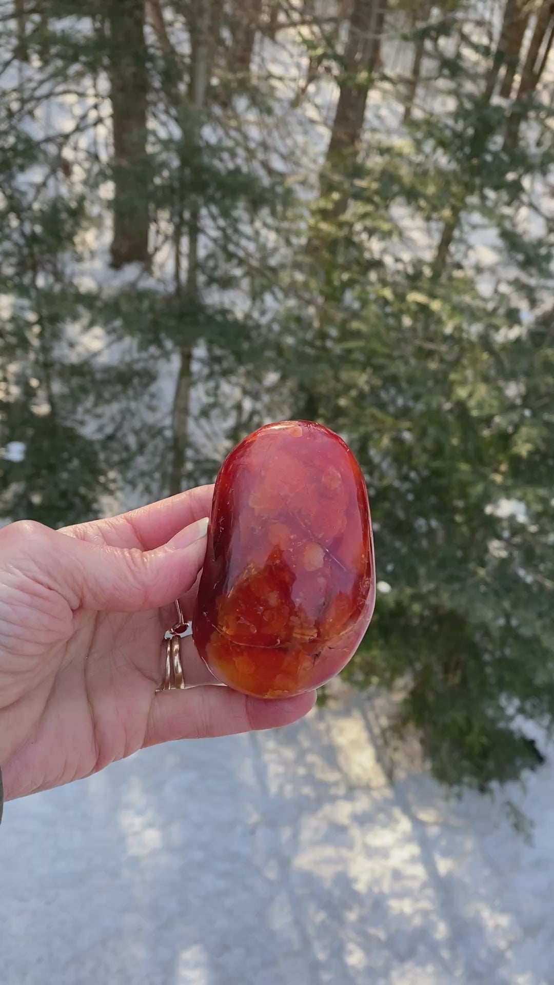 Carnelian Palm Stone Large Orange   Abundance Grounding 31242S