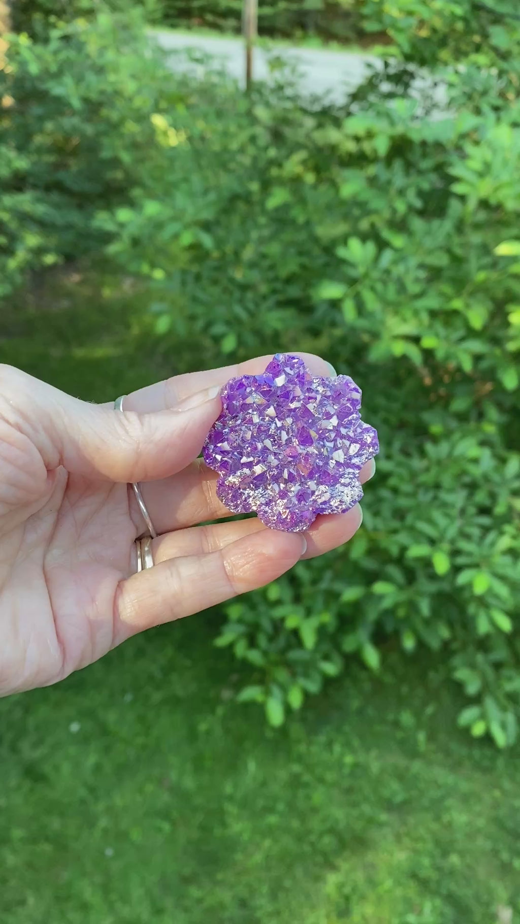 Amethyst Flower  Angel Aura Druzy  Protection Balance Intuition 31624S