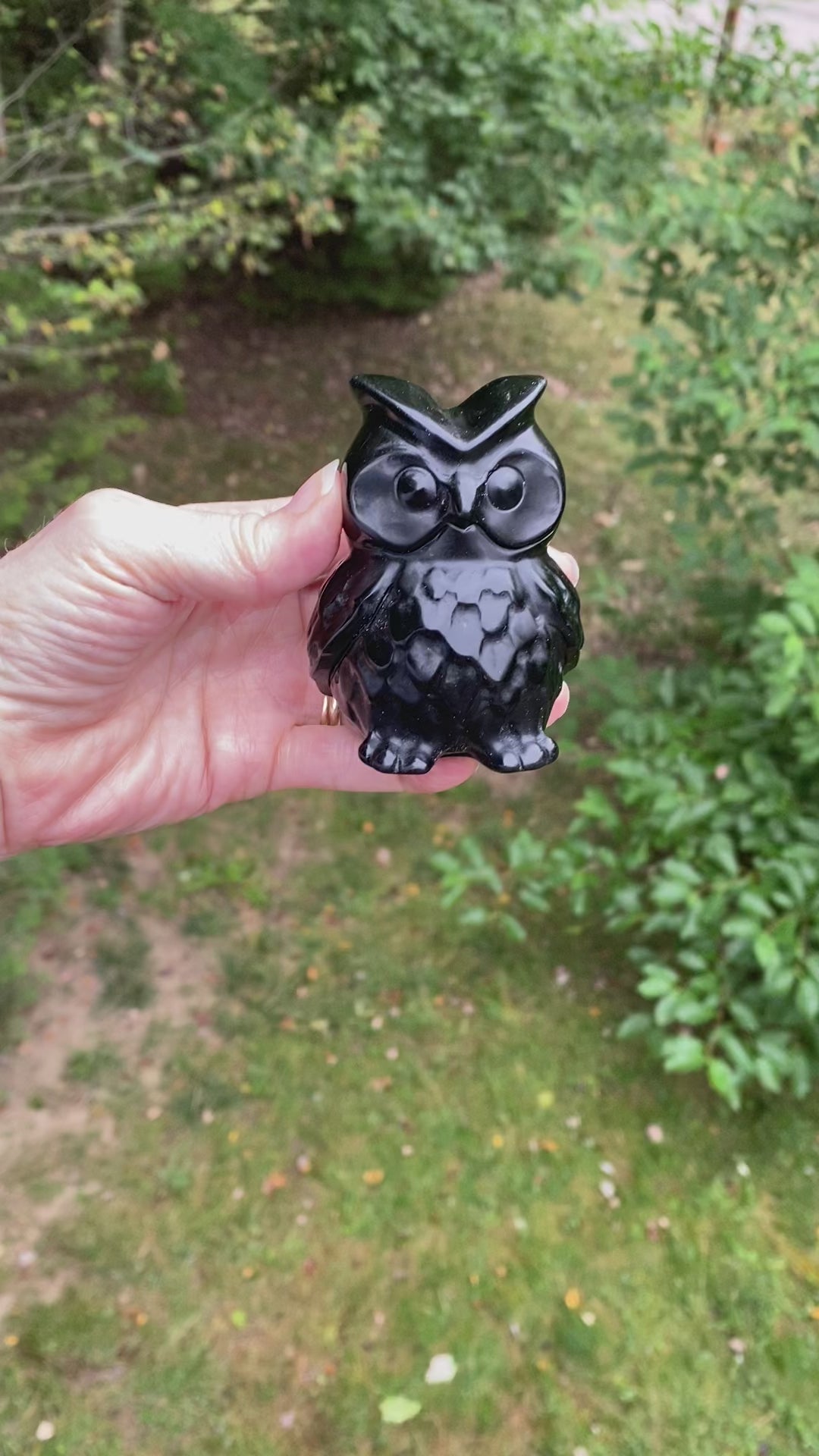 Black Obsidian  Owl  Figurine Protection Grounding 30932S
