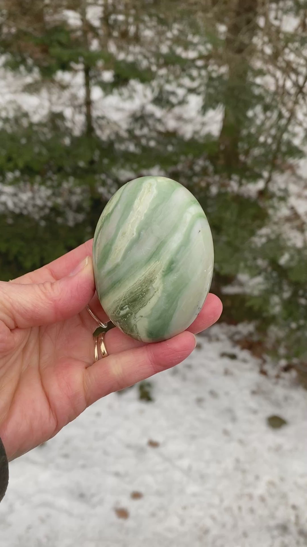 Serpentine Palm Stone  Healing Wisdom Clearing 31163S