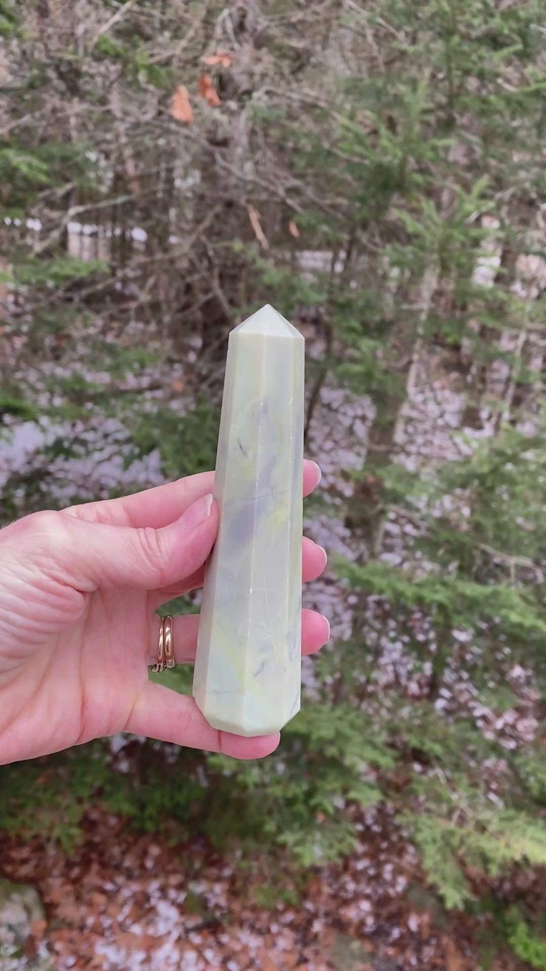 Serpentine Tower Point 4 7/8"  Healing Wisdom Clearing 31718S