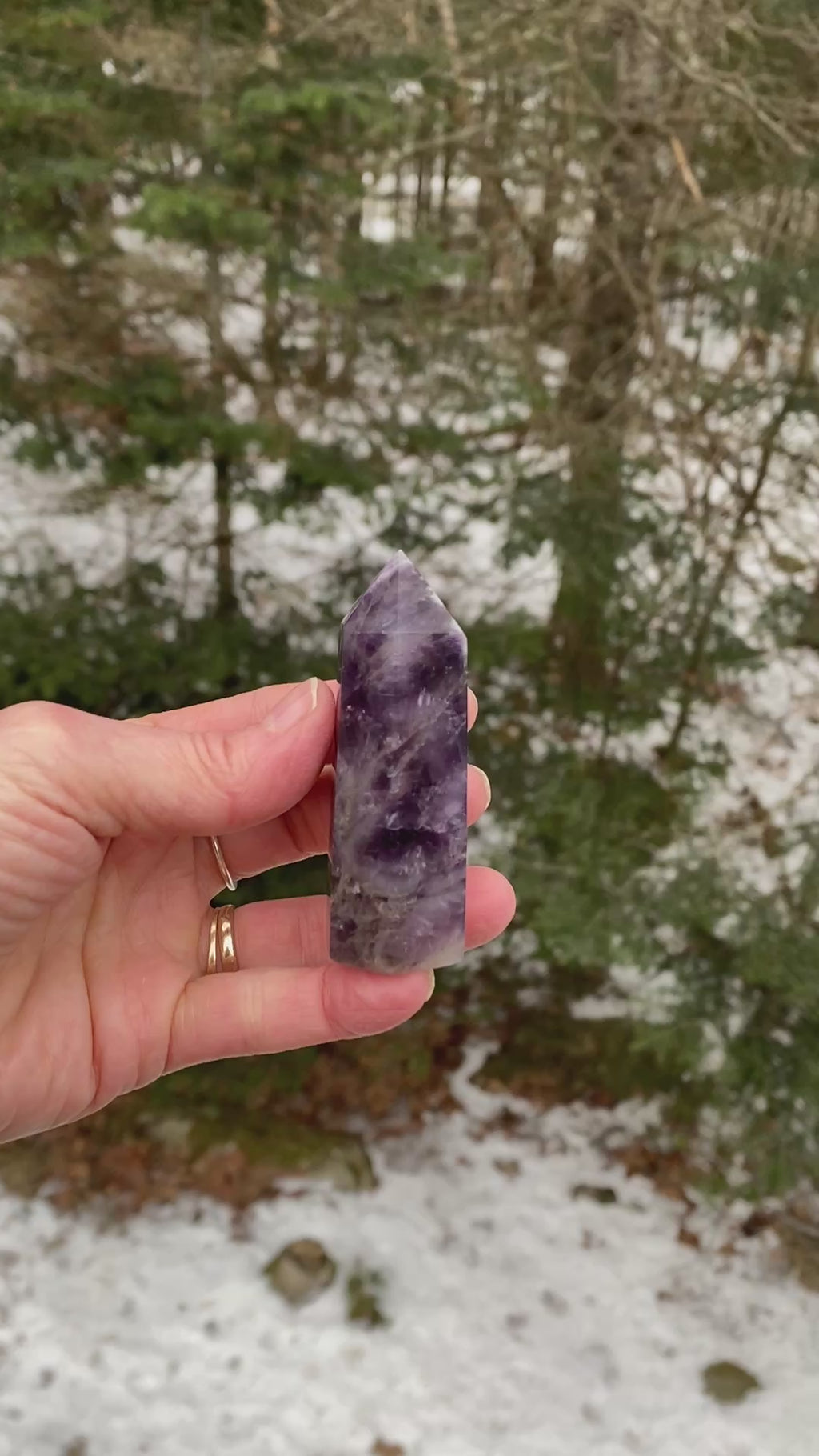 Amethyst Smoky Quartz Point Tower  Protection Healing Protection 31165S