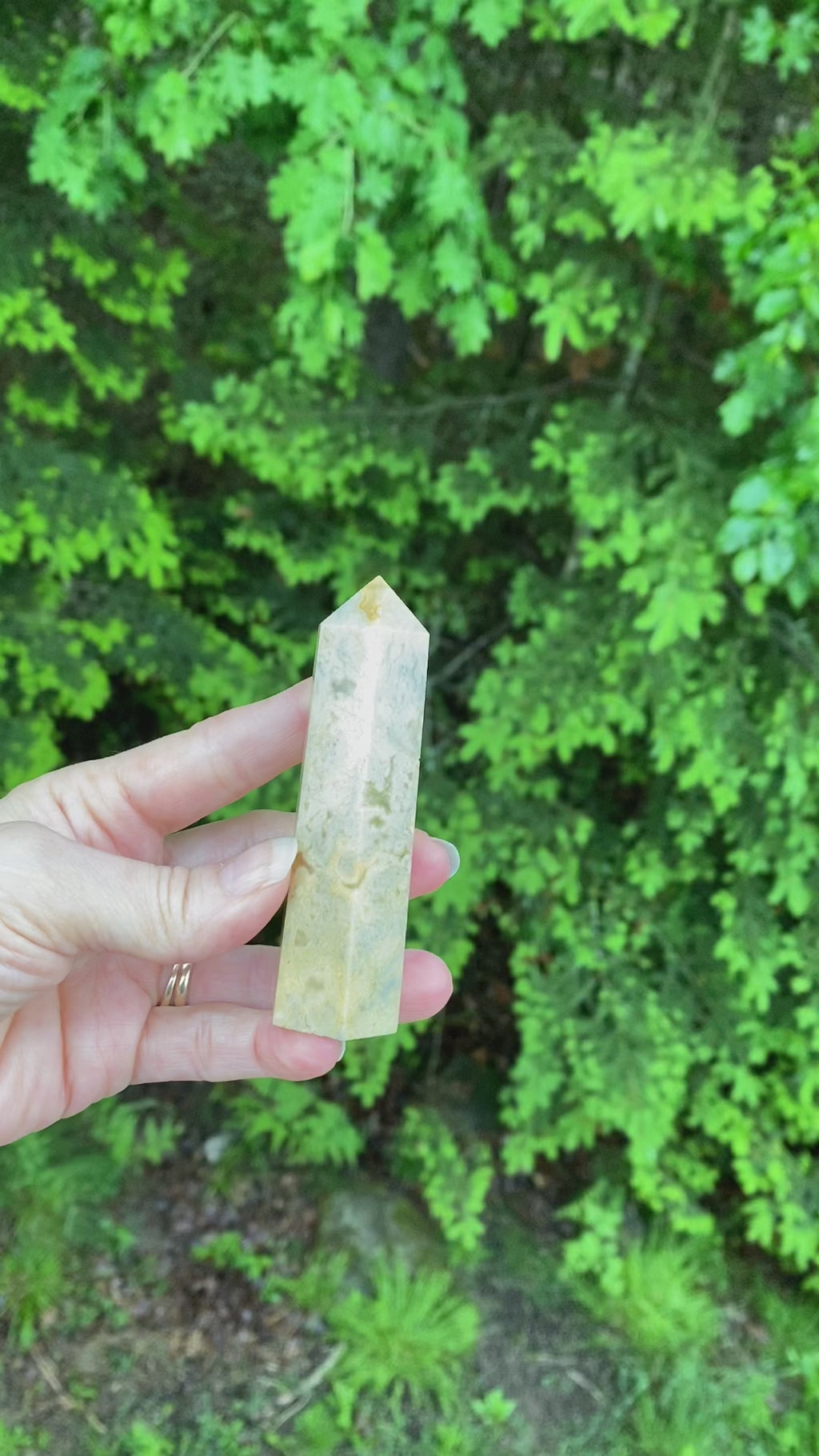 Crazy Lace Agate  Yellow Tower Point   Protection Balance 31747S