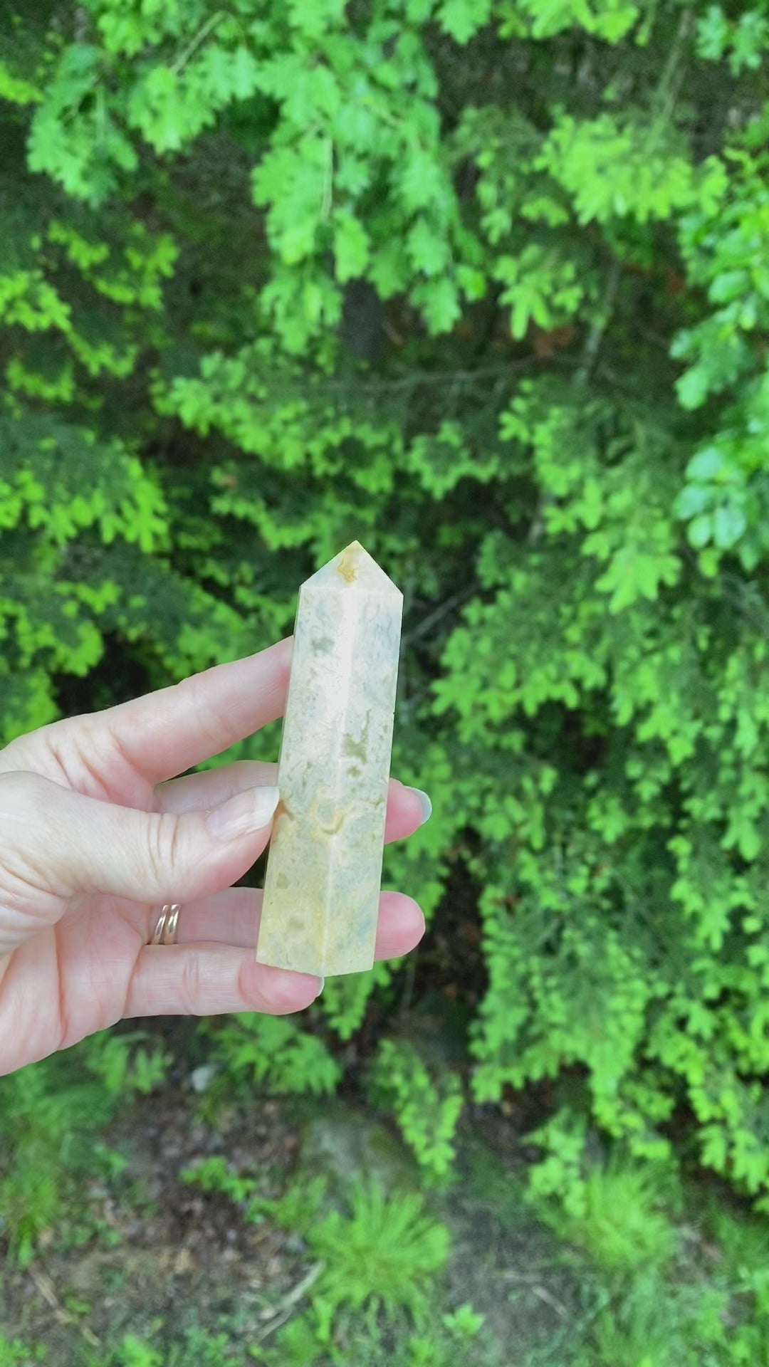 Crazy Lace Agate  Yellow Tower Point   Protection Balance 31747S