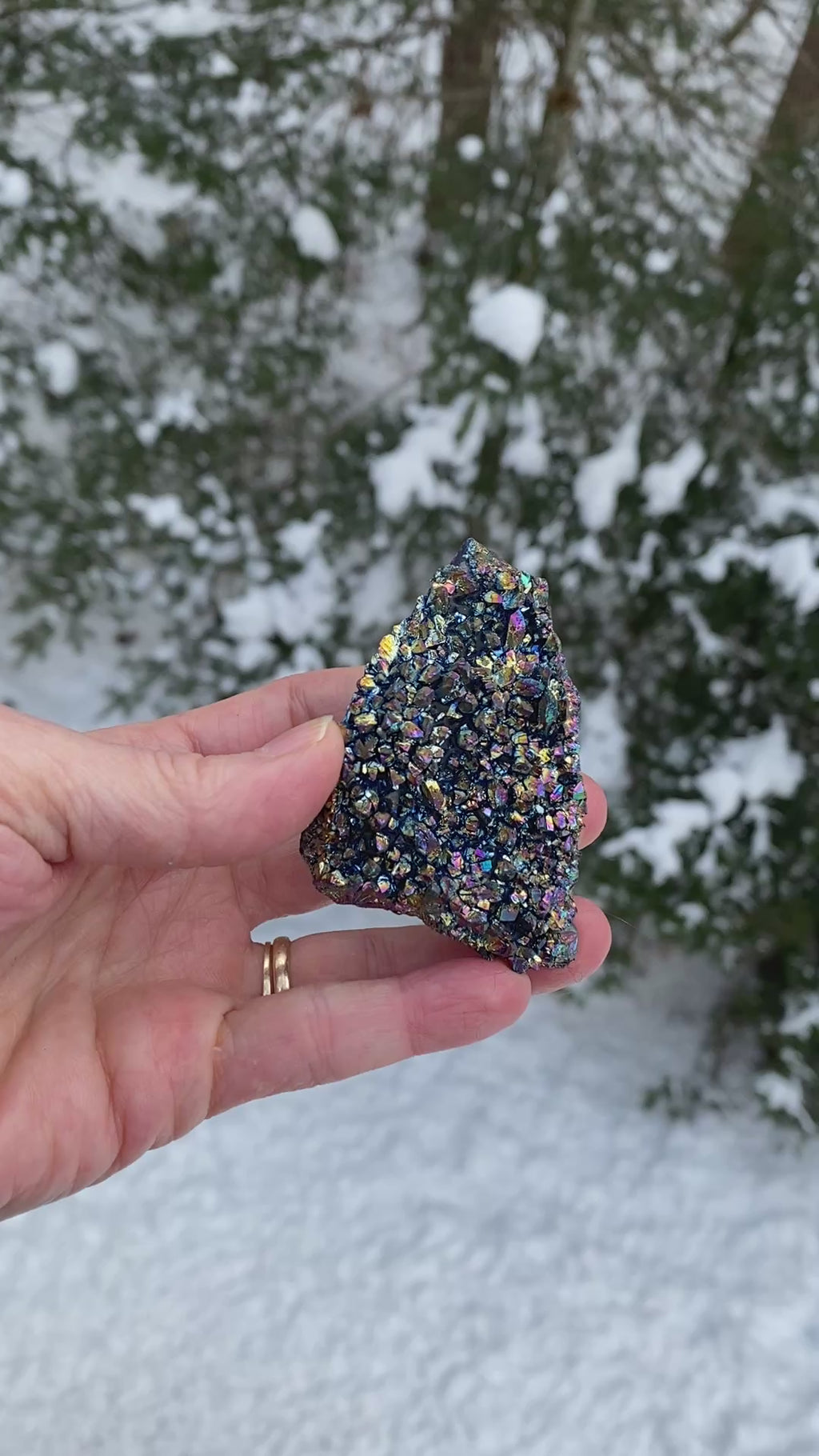 Titanium Aura Amethyst Druzy Specimen  Grounding Energized 31185S