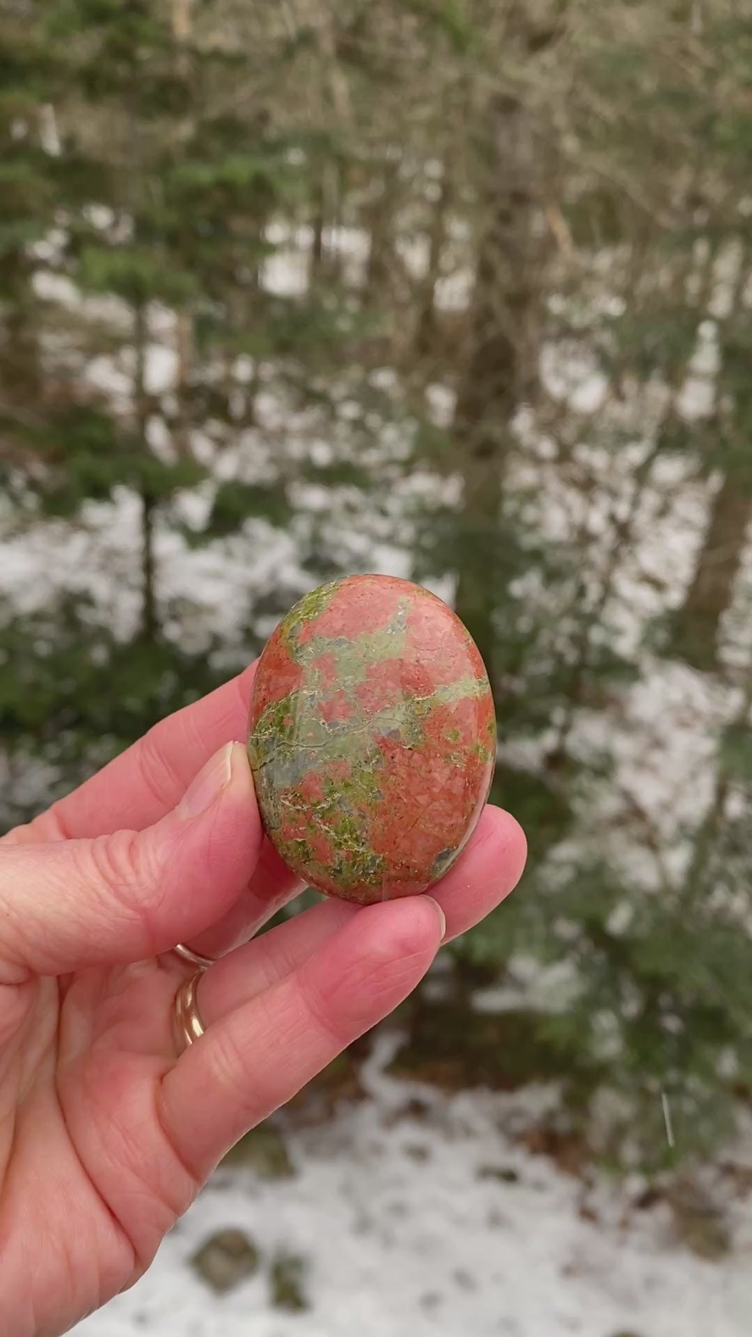 Unakite Palm Stone Protection Meditation 31173S