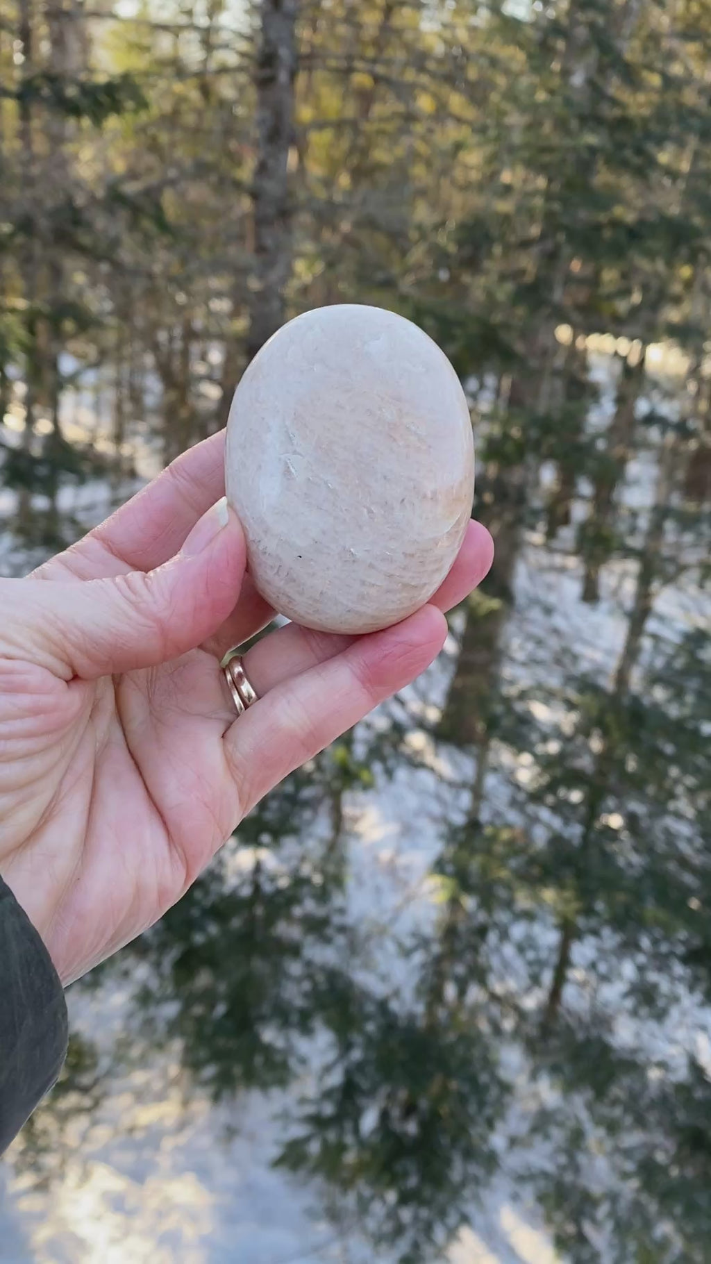 Moonstone Palm Stone  Abundance Protection 31227S