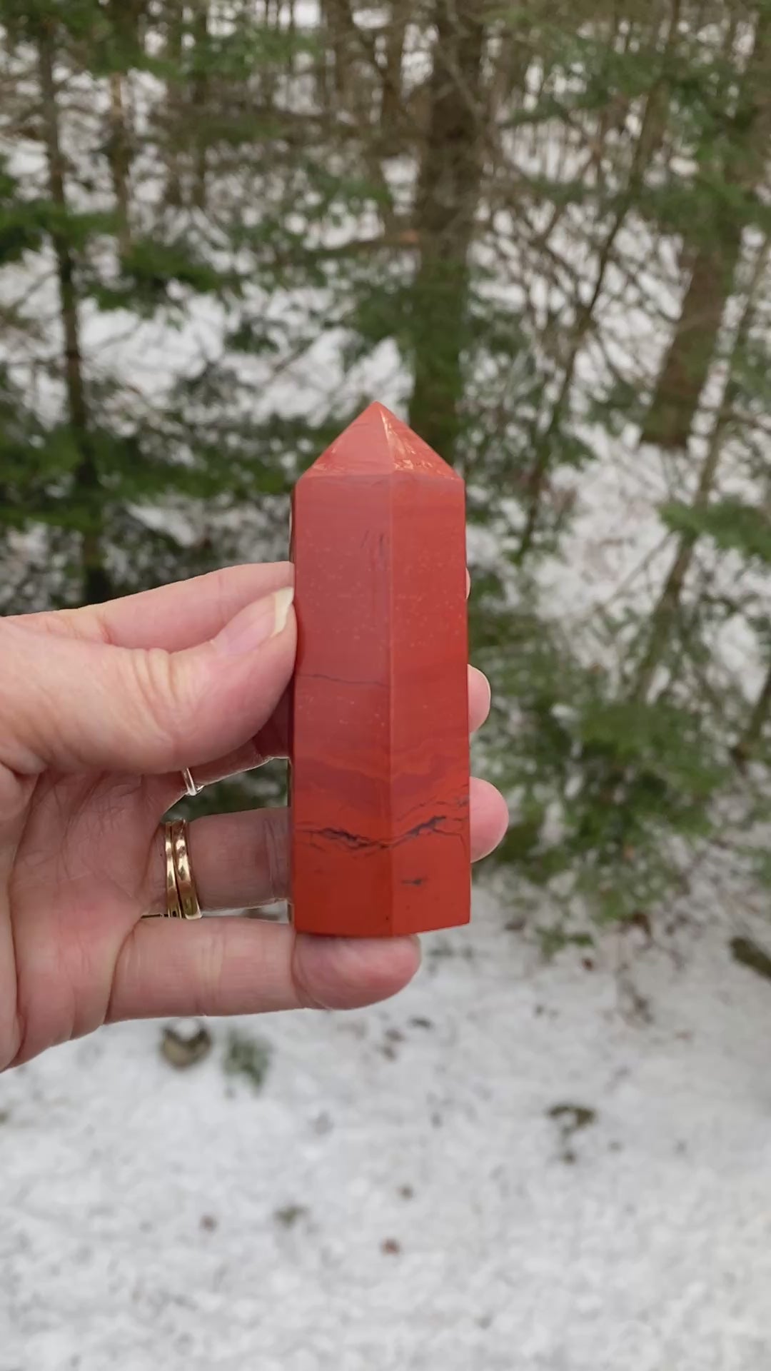 Red Jasper Point Tower   Memory Calming Protection 31733S