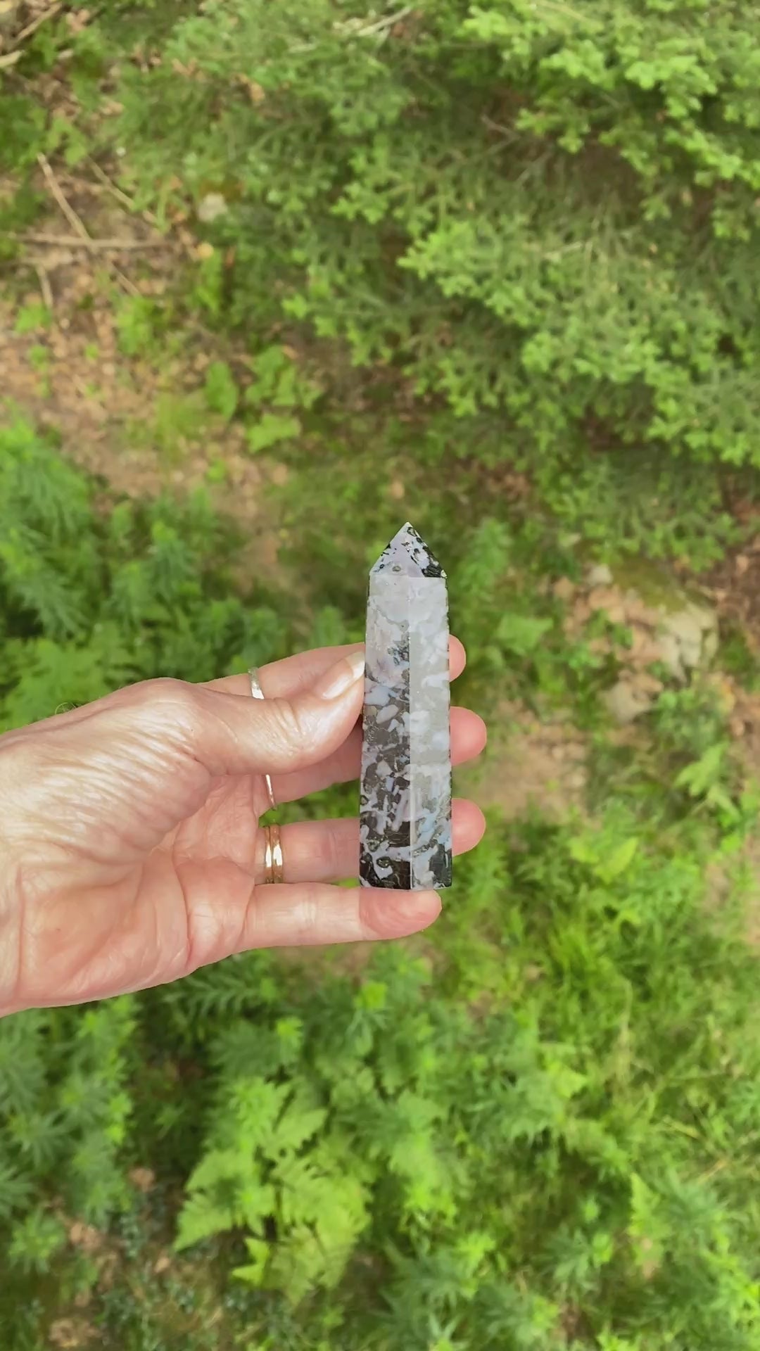 Indigo Gabbro aka Mystic Merlinite  Point Tower  Intuition Magic Indigo Gabbro aka Mystic Merlinite  Point Tower  Intuition Magic 31678S