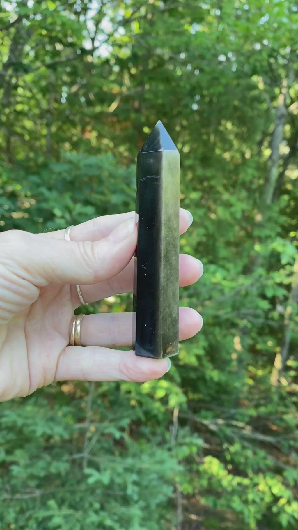 Obsidian Silver Sheen  Point  Protection Grounding Success 31603S