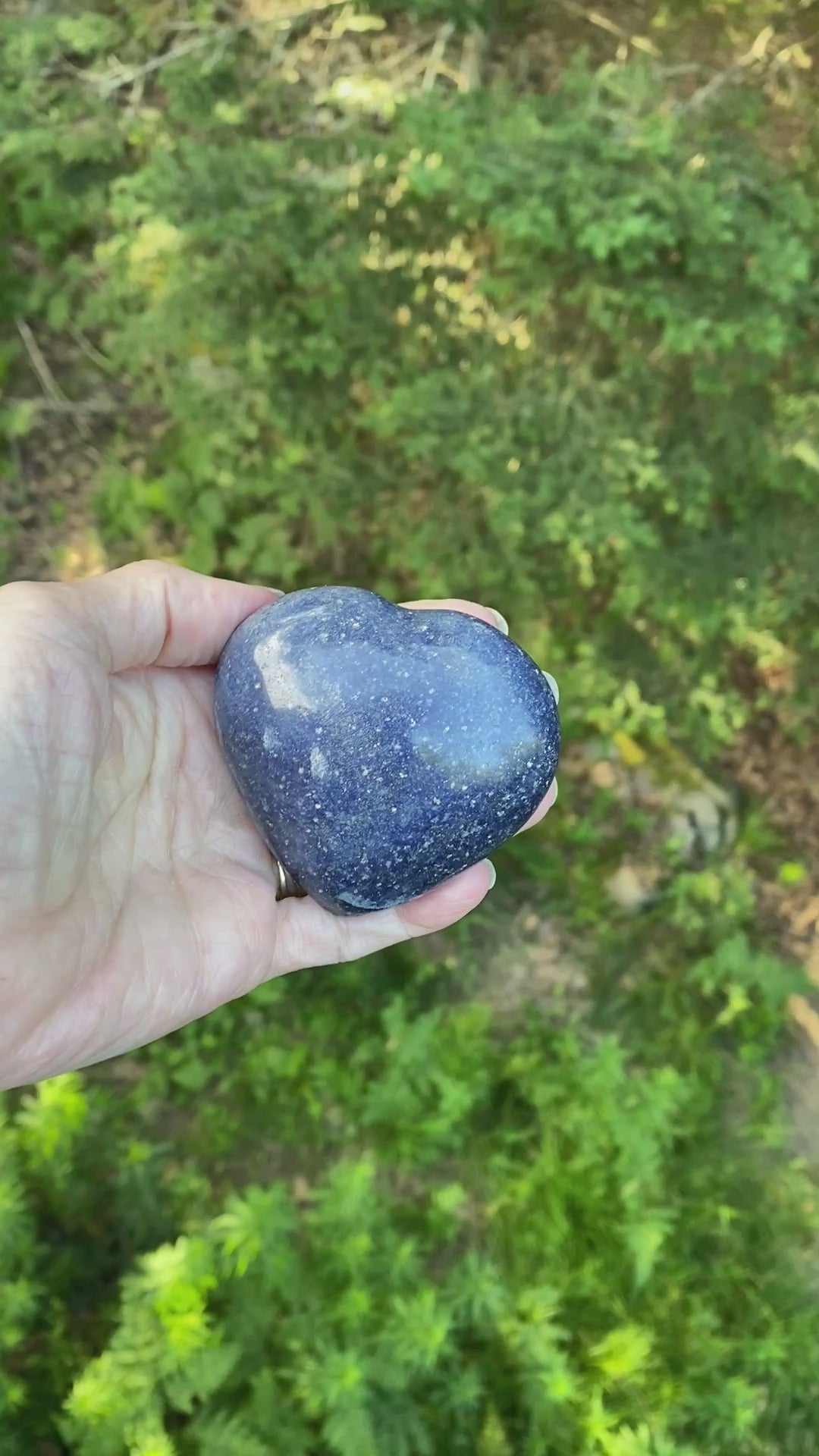 Lazulite Palm Stone  Heart  Dark Blue  Insight Intuition Harmony 31637S