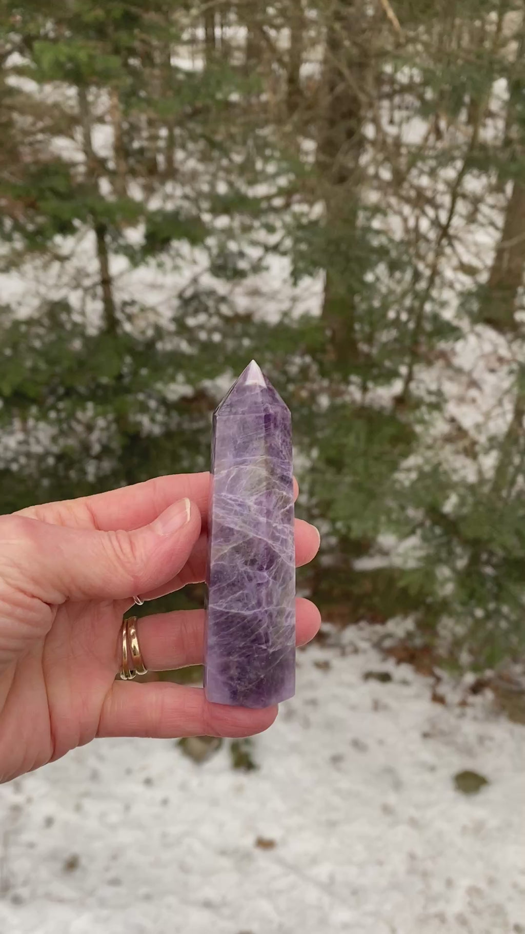 Amethyst Smoky Quartz  Point Tower  Protection Healing Protection 31166S