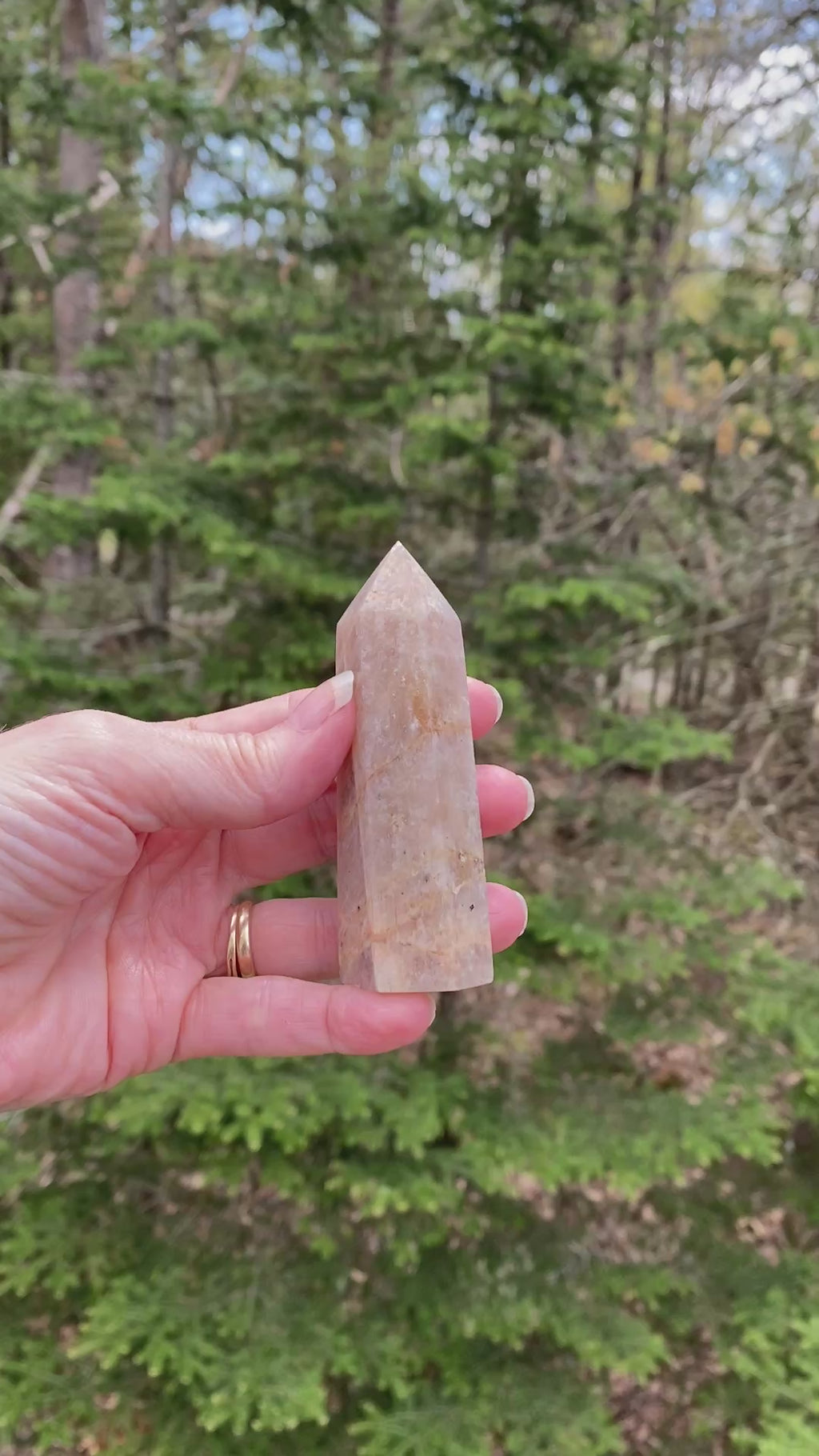 Moonstone Sunstone  Point Tower  Intuitive Anxiety Protection 31462S