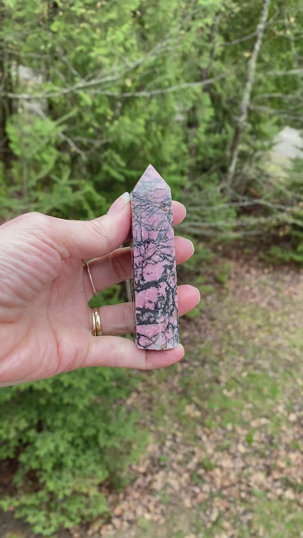 Rhodonite Point Tower  Pink  Love Forgiveness 31436S