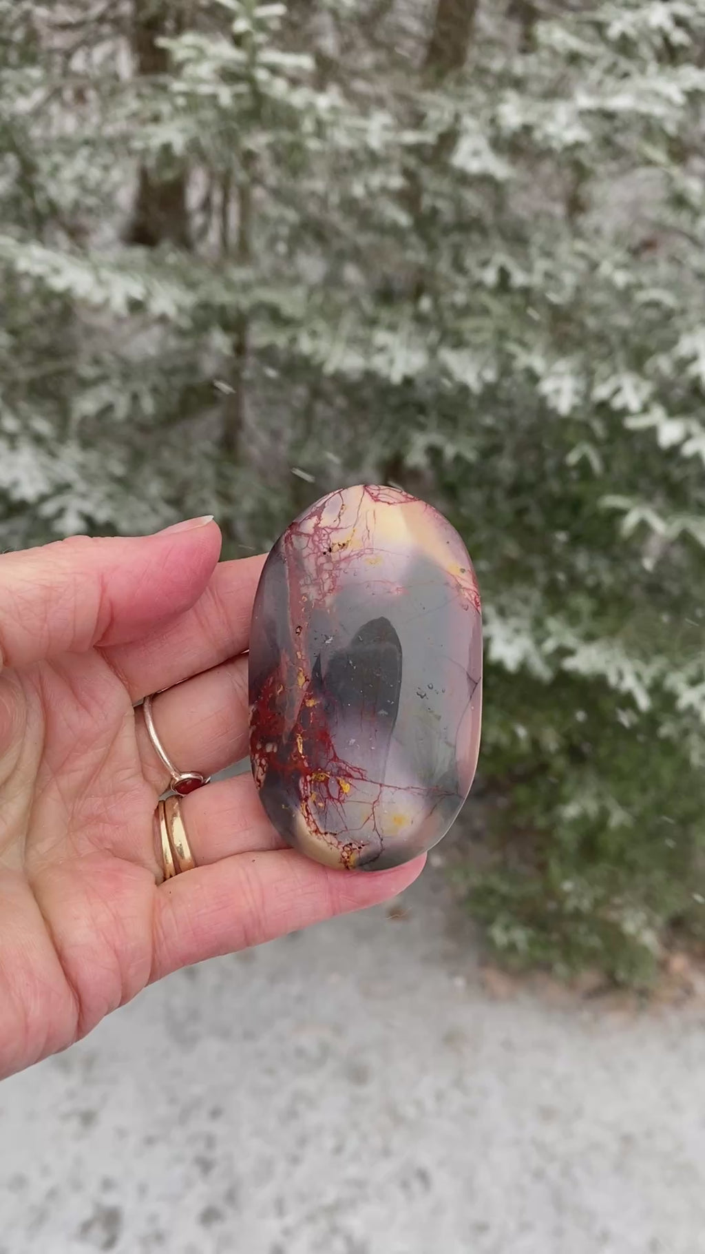Mookaite Palm Stone  Multi Color  Grounding Protection 31310ET