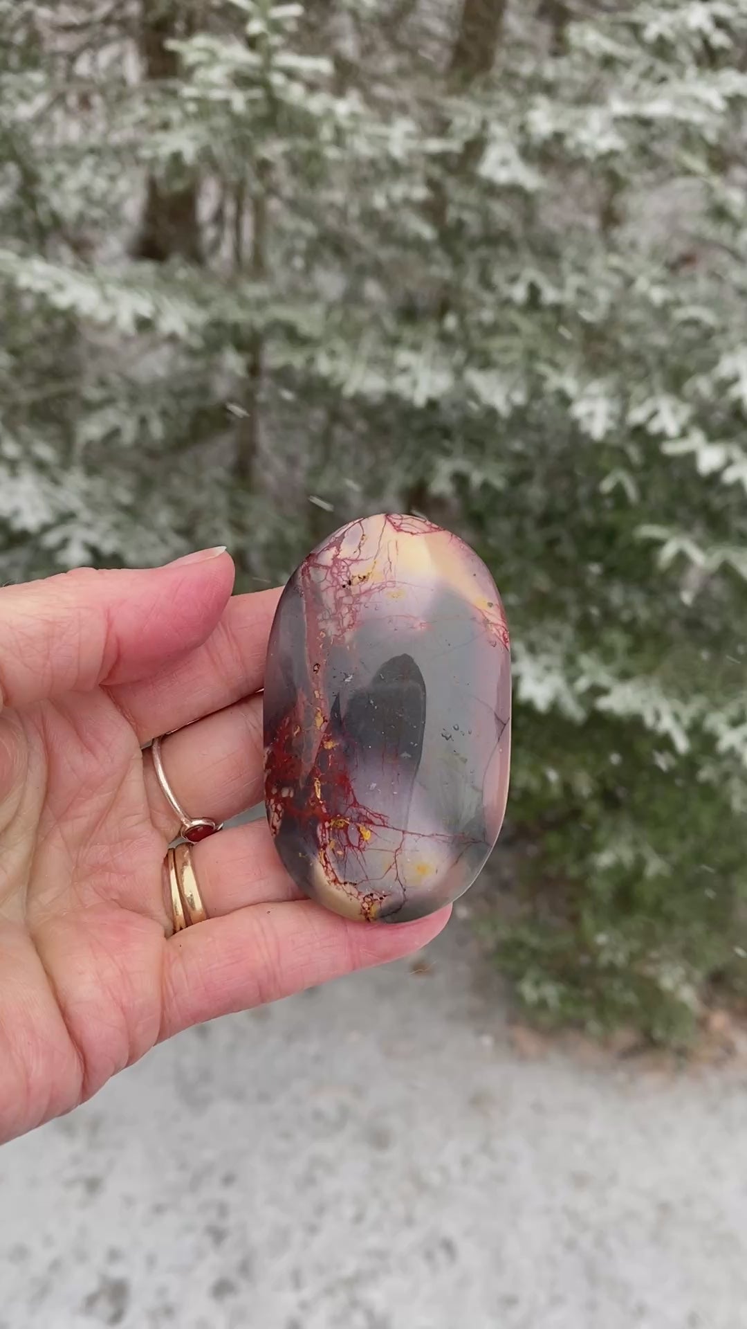 Mookaite Palm Stone  Multi Color  Grounding Protection 31310ET