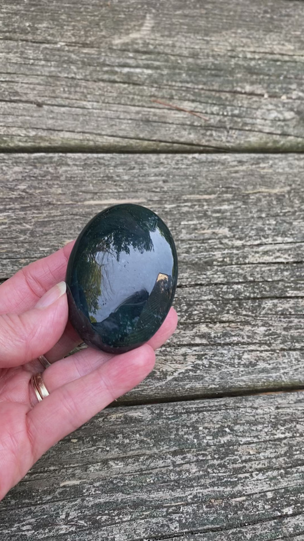 Moss Agate Small Palm Stone  Grounding Stability 30814S