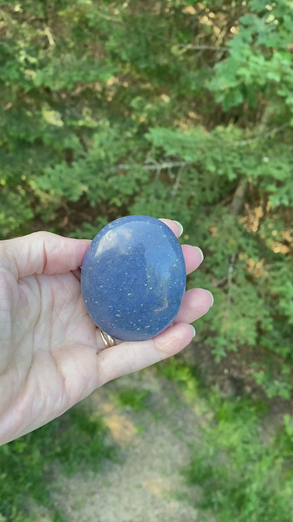 Lazulite Palm Stone  Dark Blue  Insight Intuition Harmony 31638S
