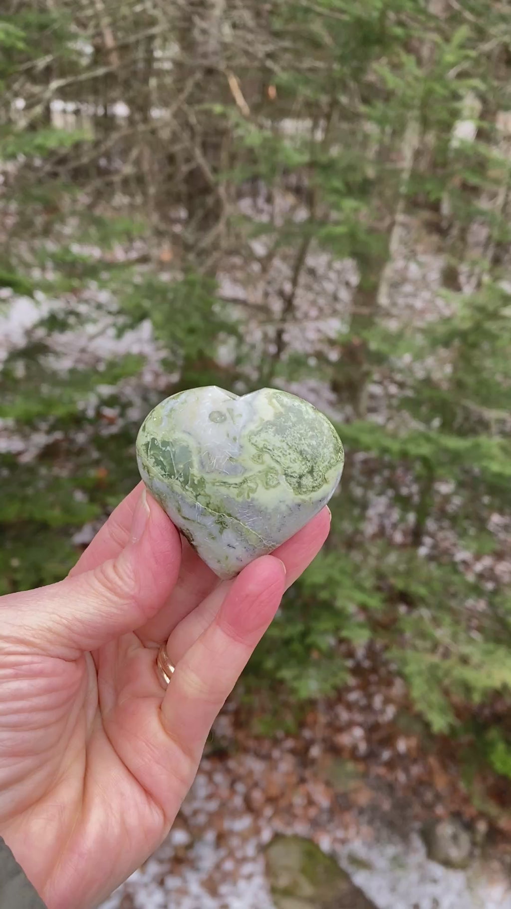Serpentine Heart  Palm Stone Figurine  Healing Wisdom Clearing 31717S
